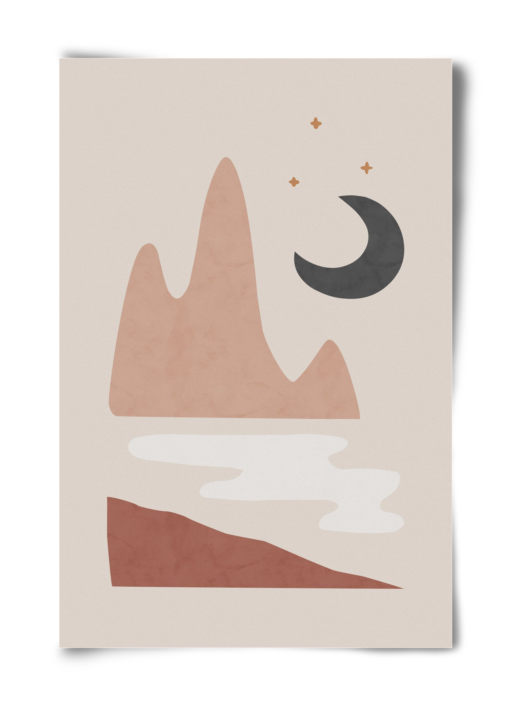 Landscape & Moon, 40x60 cm, Keret nélkül