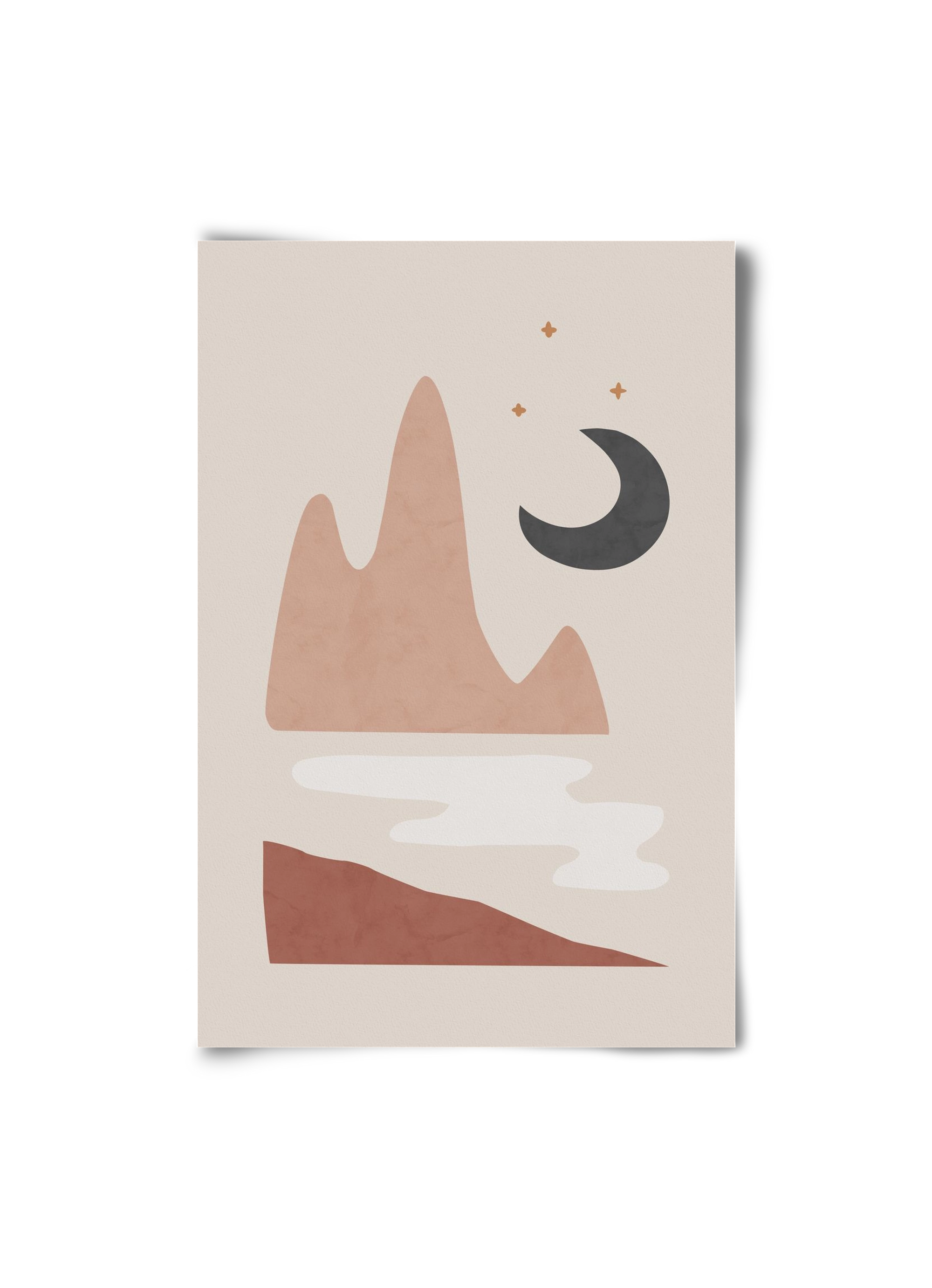 Landscape & Moon, 20x30 cm, Keret nélkül