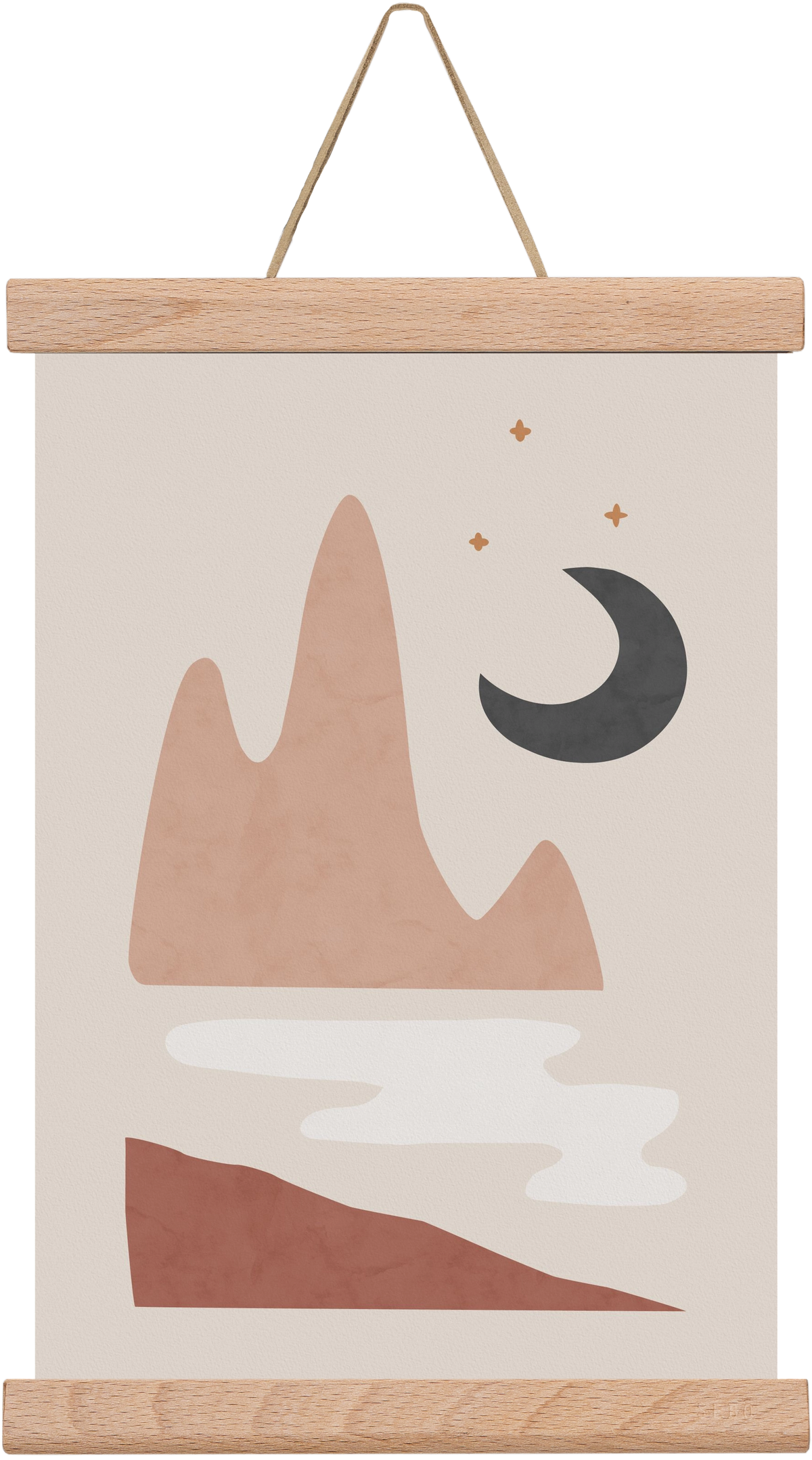 Landscape & Moon, 20x30 cm (20x30 cm), Tölgy akasztó