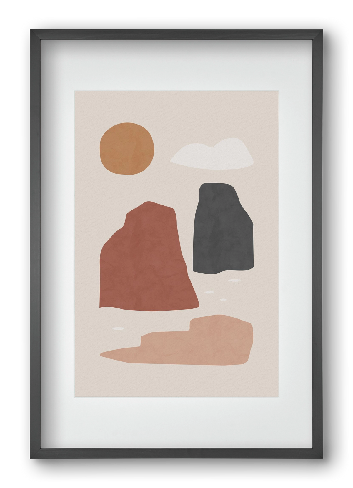 Landscape & Sun, 40x60 cm (30x45 cm), Fekete keret, paszpartuval