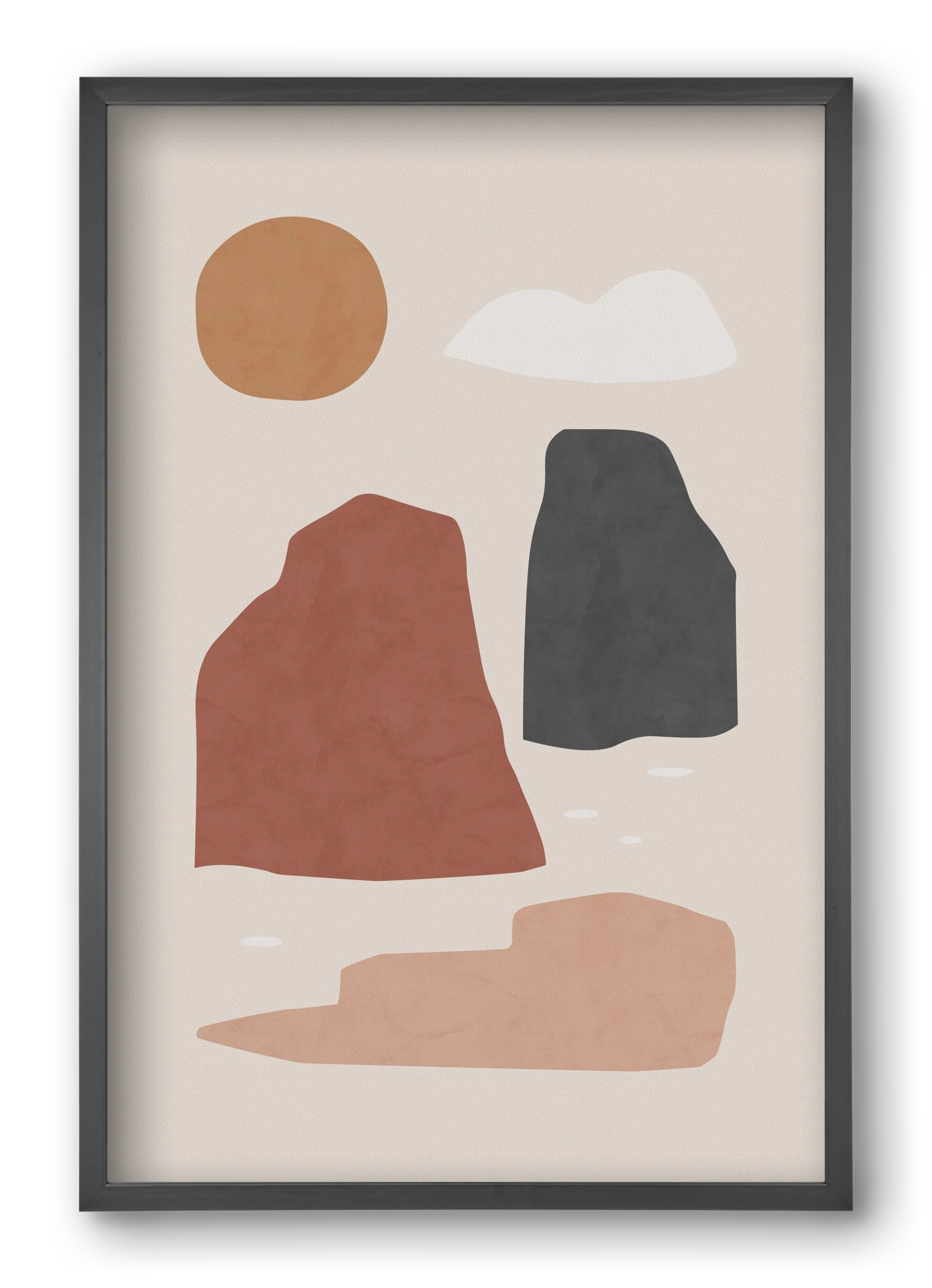 Landscape & Sun, 40x60 cm (40x60 cm), Fekete keret