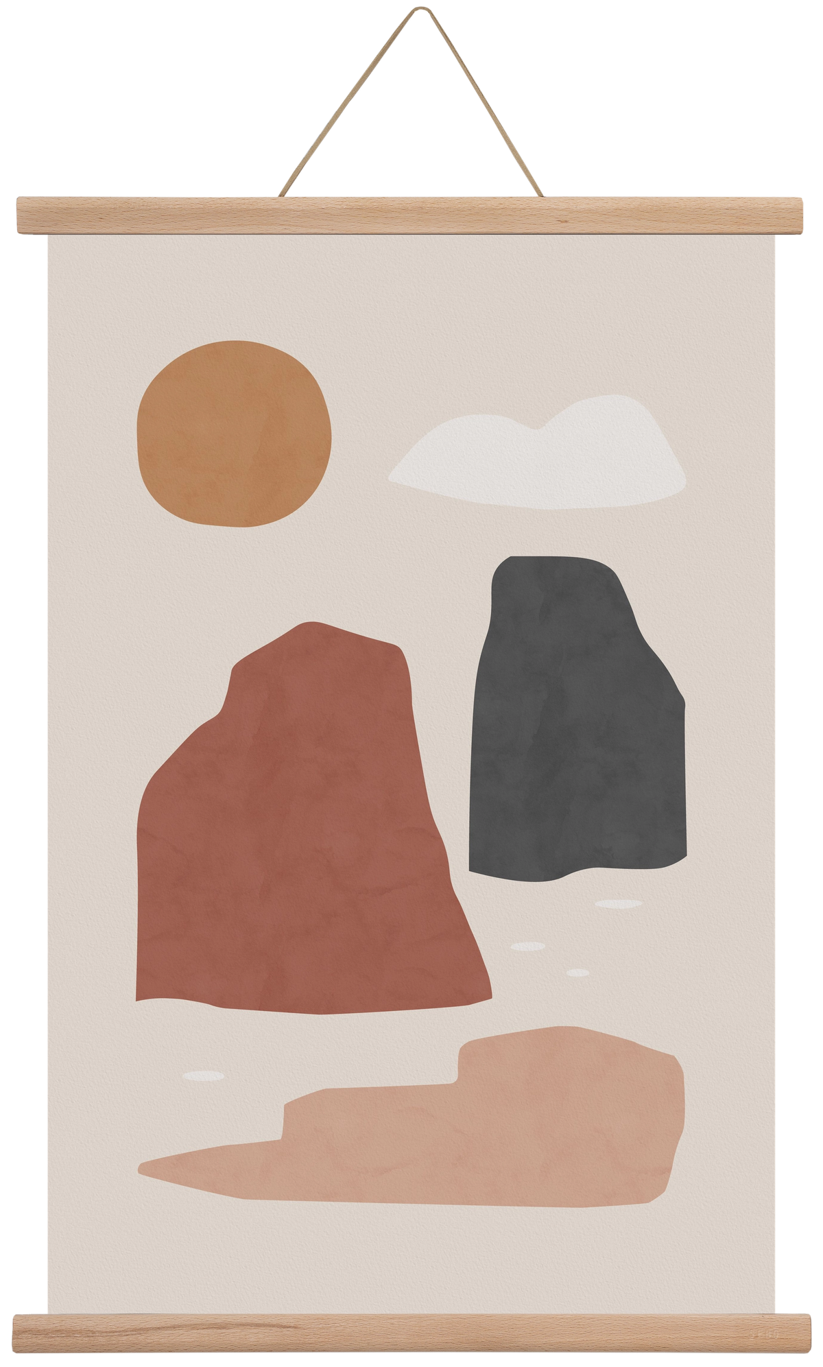 Landscape & Sun, 40x60 cm (40x60 cm), Tölgy akasztó