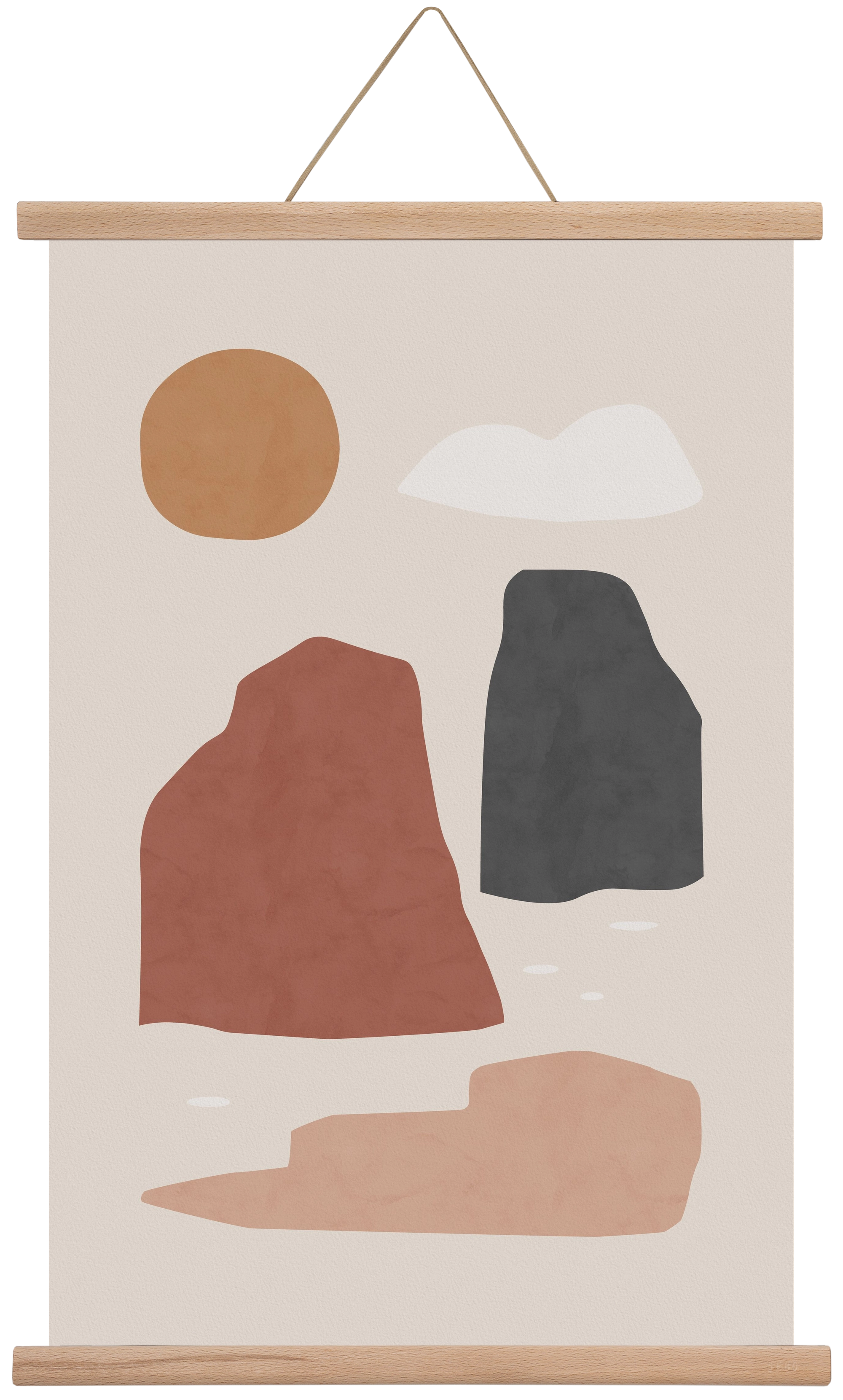 Landscape & Sun, 40x60 cm (40x60 cm), Tölgy akasztó