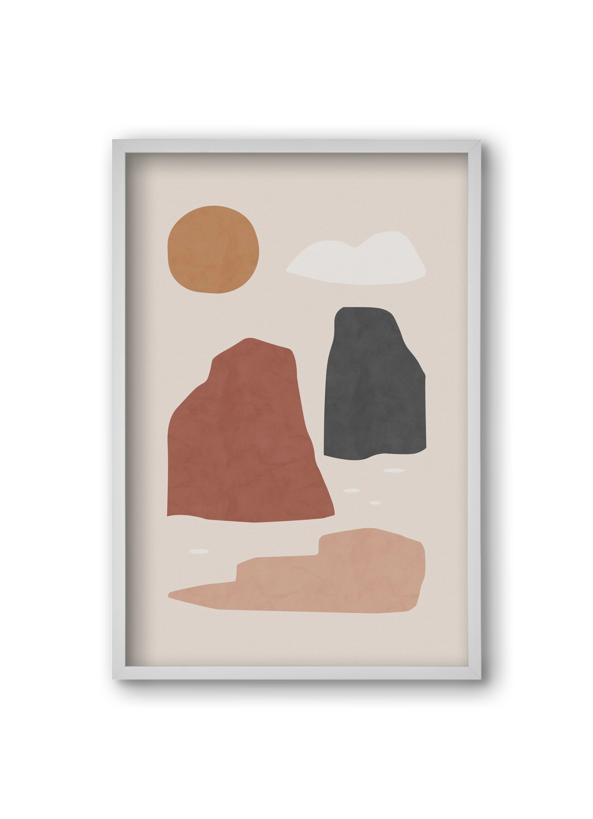 Landscape & Sun, 20x30 cm (20x30 cm), Fehér keret