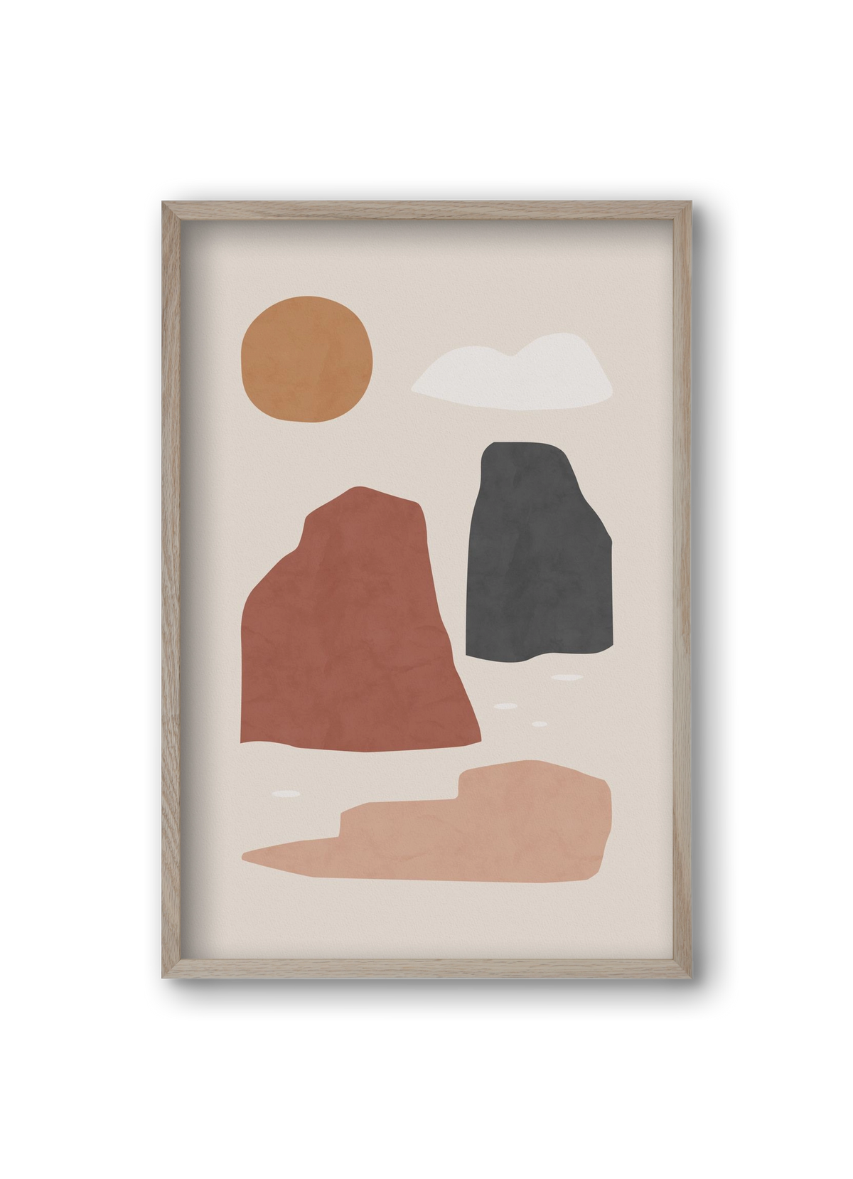 Landscape & Sun, 20x30 cm (20x30 cm), Tölgy keret