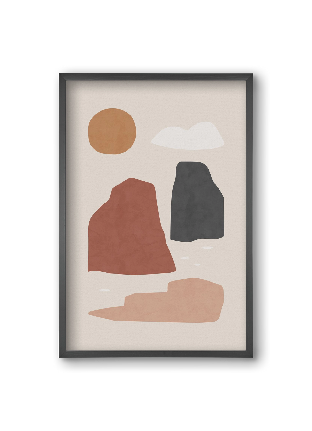 Landscape & Sun, 20x30 cm (20x30 cm), Fekete keret