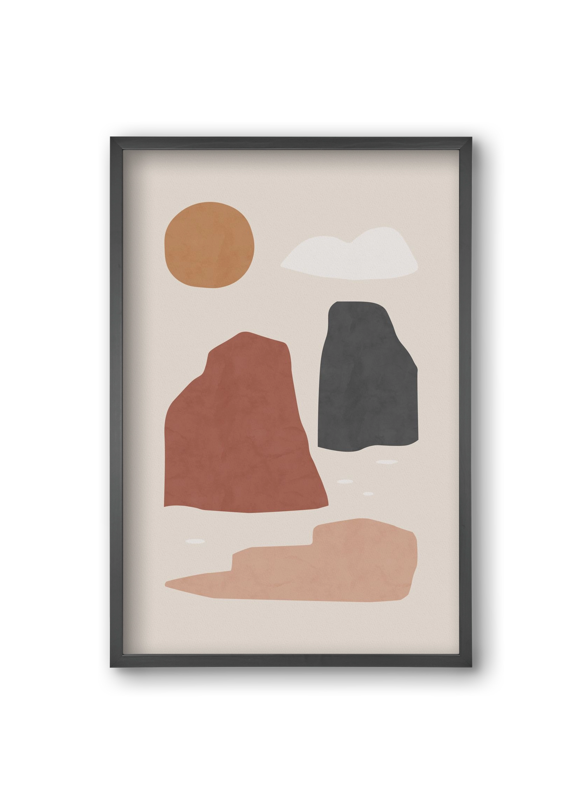 Landscape & Sun, 20x30 cm (20x30 cm), Fekete keret