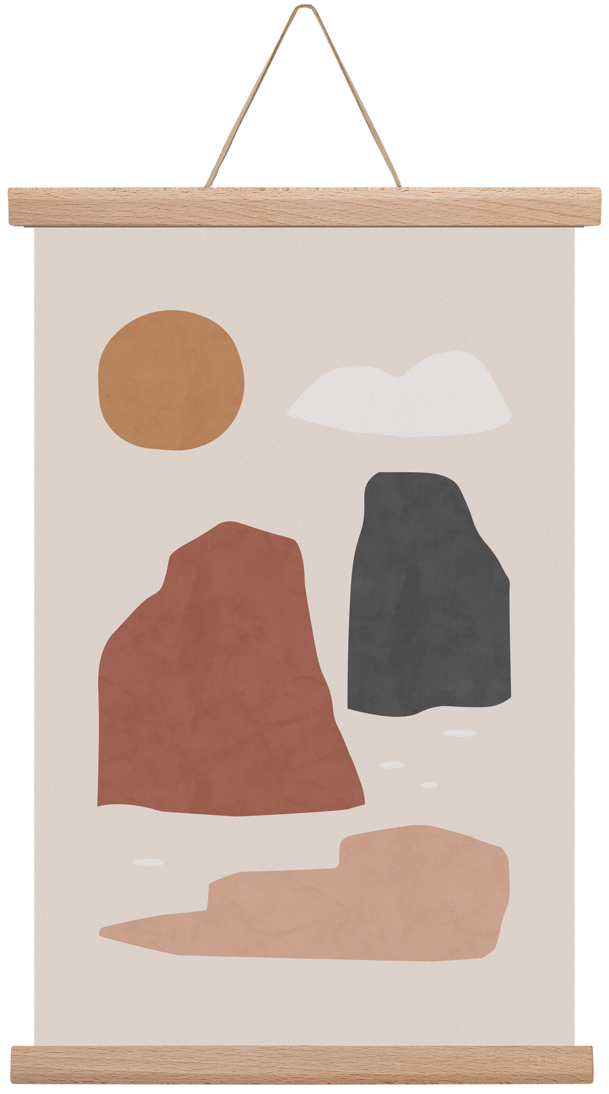 Landscape & Sun, 30x45 cm (30x45 cm), Tölgy akasztó