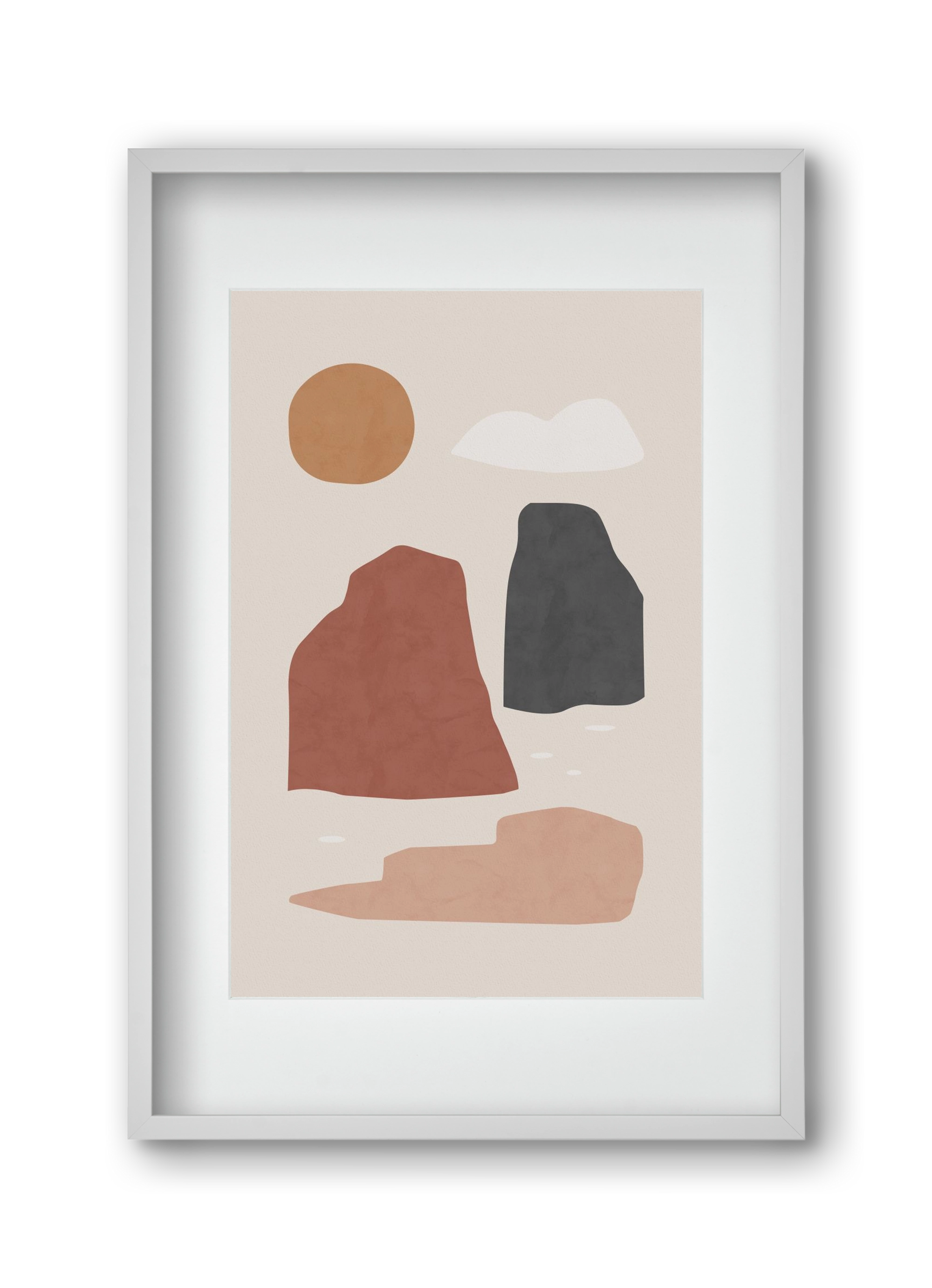 Landscape & Sun, 30x45 cm (20x30 cm), Fehér keret, paszpartuval