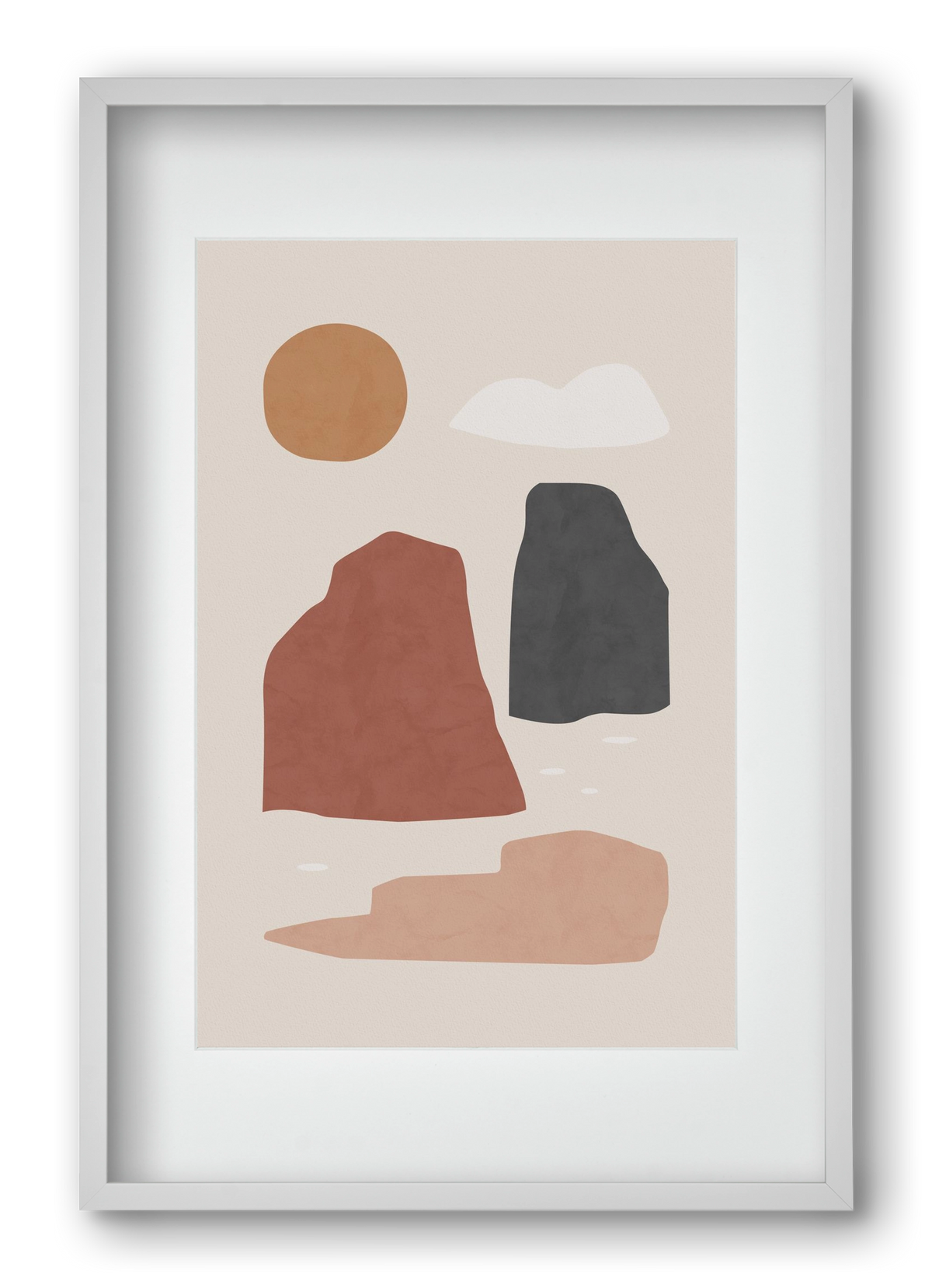 Landscape & Sun, 40x60 cm (30x45 cm), Fehér keret, paszpartuval