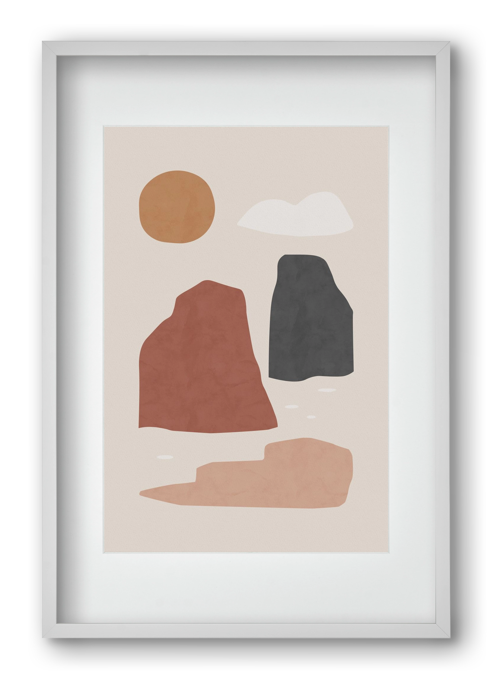 Landscape & Sun, 40x60 cm (30x45 cm), Fehér keret, paszpartuval