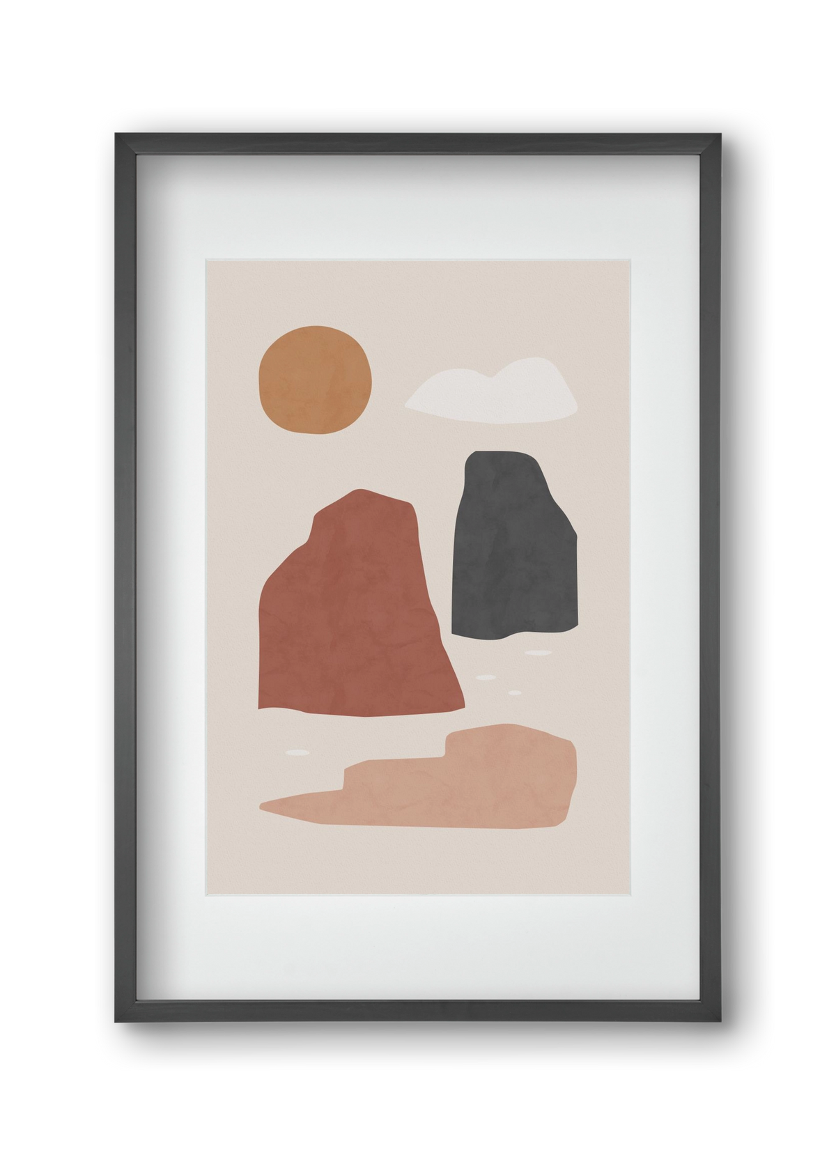 Landscape & Sun, 30x45 cm (20x30 cm), Fekete keret, paszpartuval