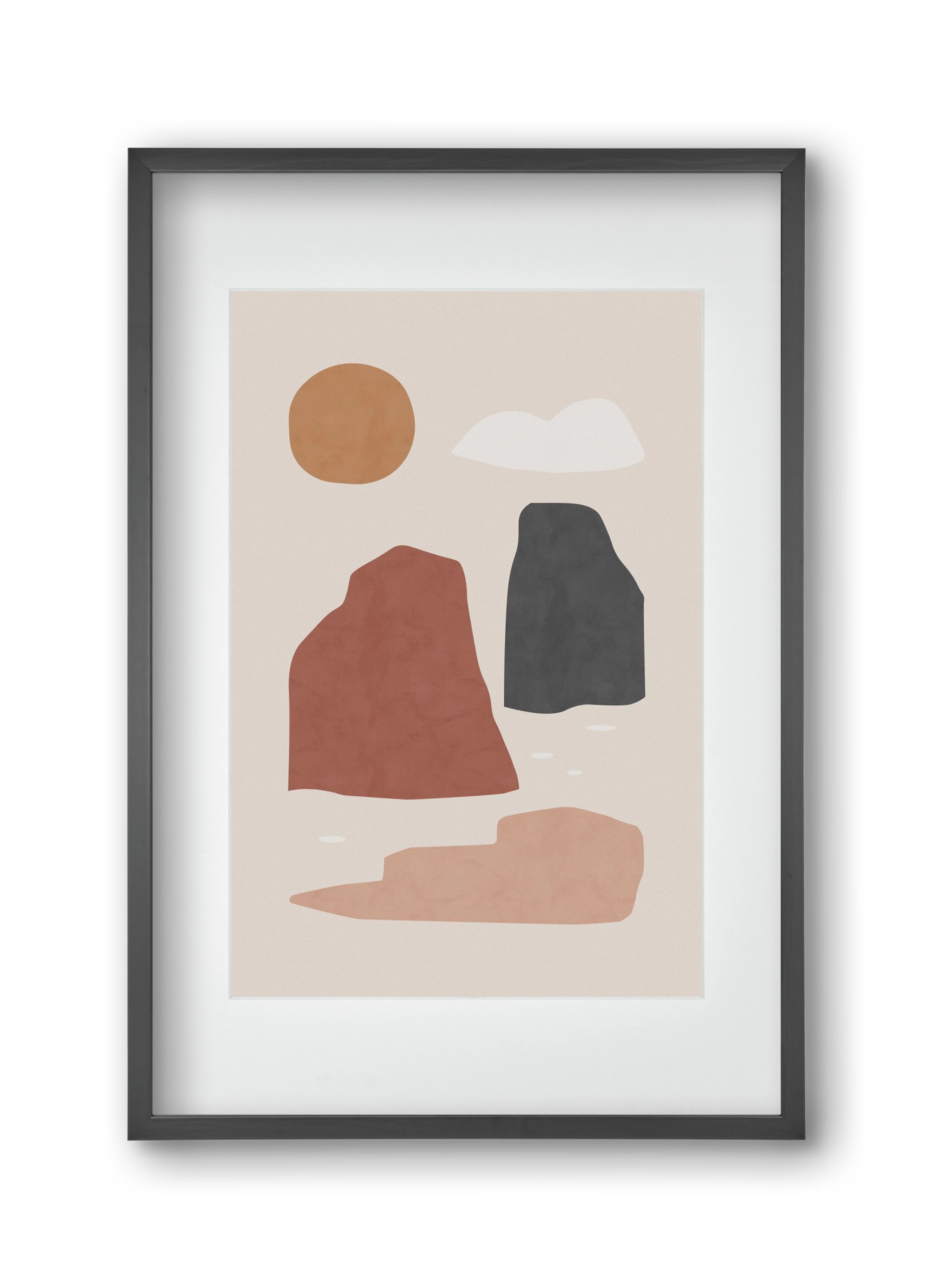 Landscape & Sun, 30x45 cm (20x30 cm), Fekete keret, paszpartuval