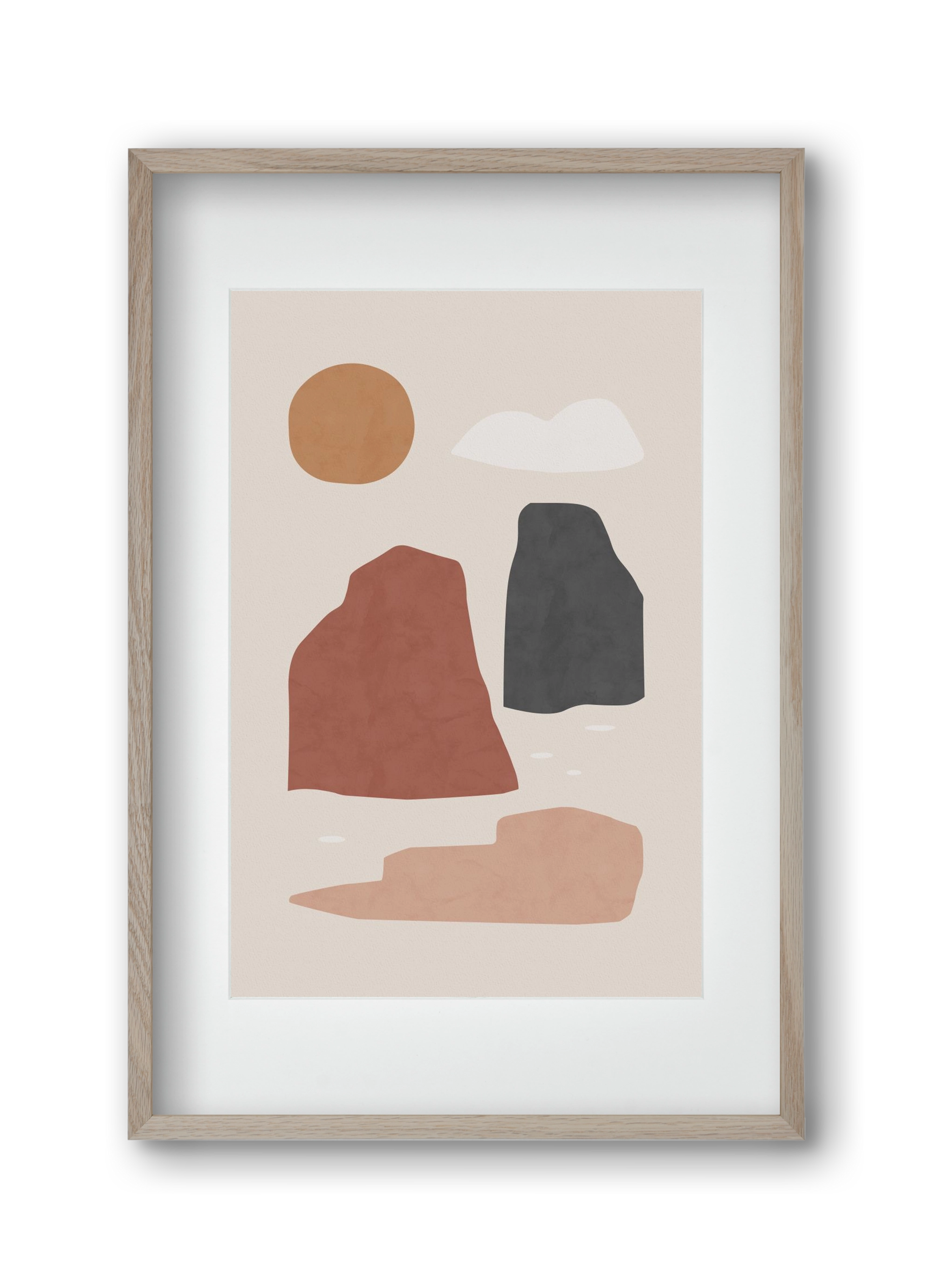 Landscape & Sun, 30x45 cm (20x30 cm), Tölgy keret, paszpartuval