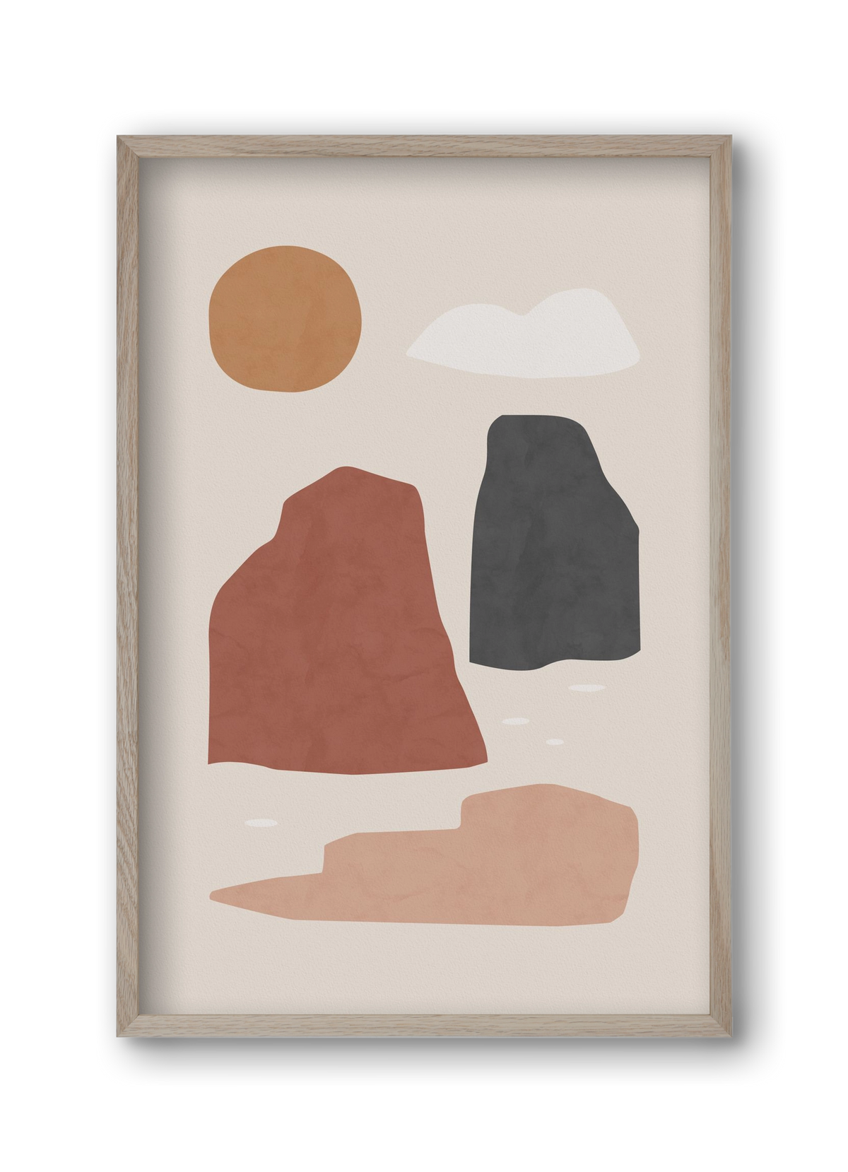 Landscape & Sun, 30x45 cm (30x45 cm), Tölgy keret