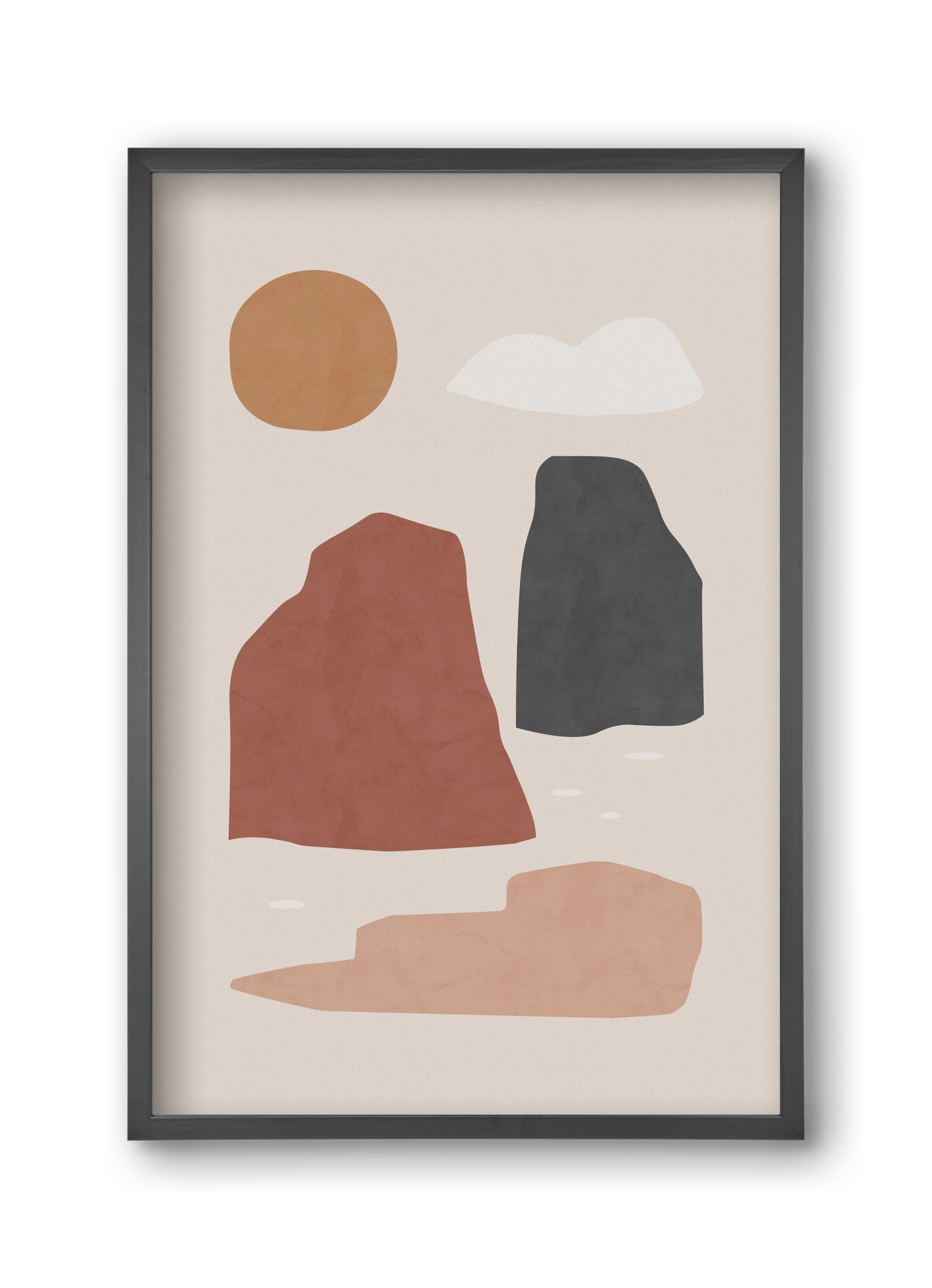 Landscape & Sun, 30x45 cm (30x45 cm), Fekete keret