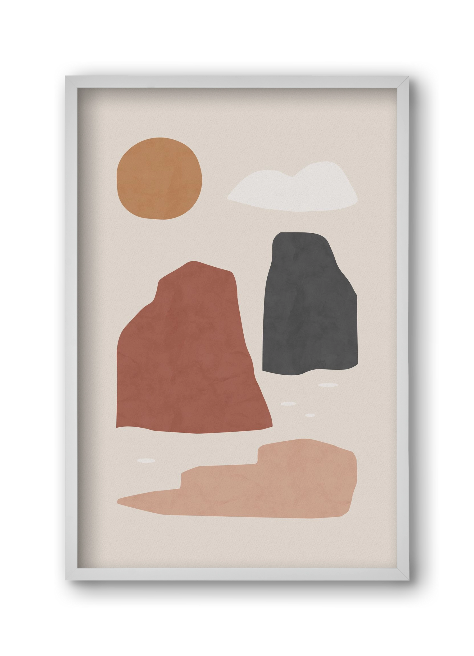 Landscape & Sun, 30x45 cm (30x45 cm), Fehér keret