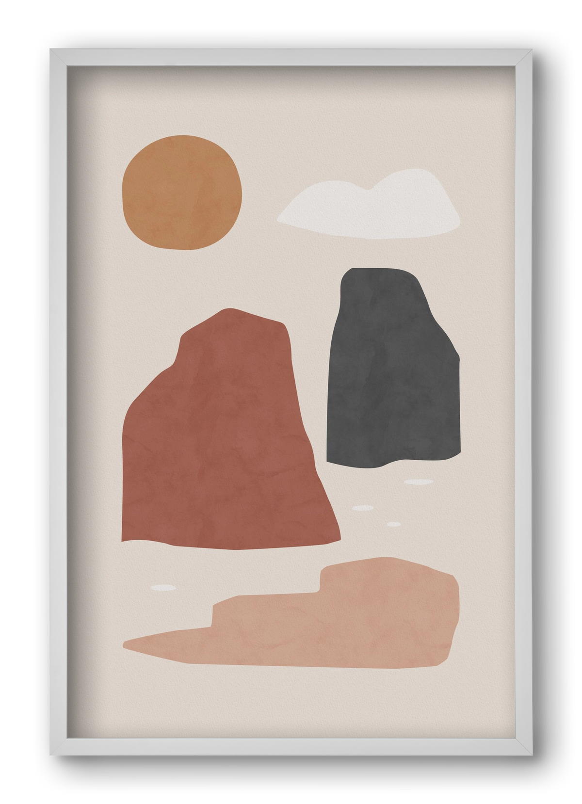 Landscape & Sun, 40x60 cm (40x60 cm), Fehér keret