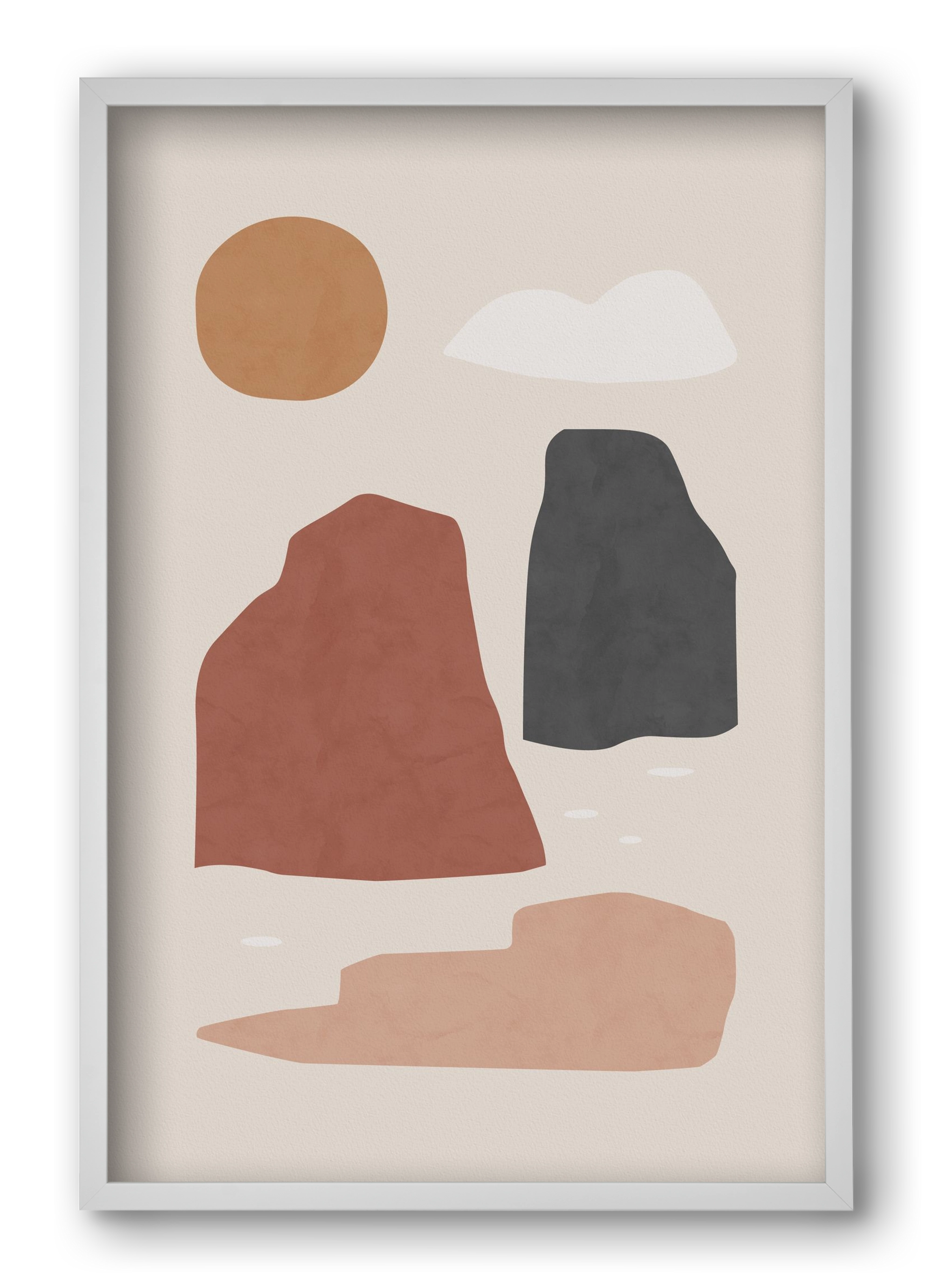 Landscape & Sun, 40x60 cm (40x60 cm), Fehér keret