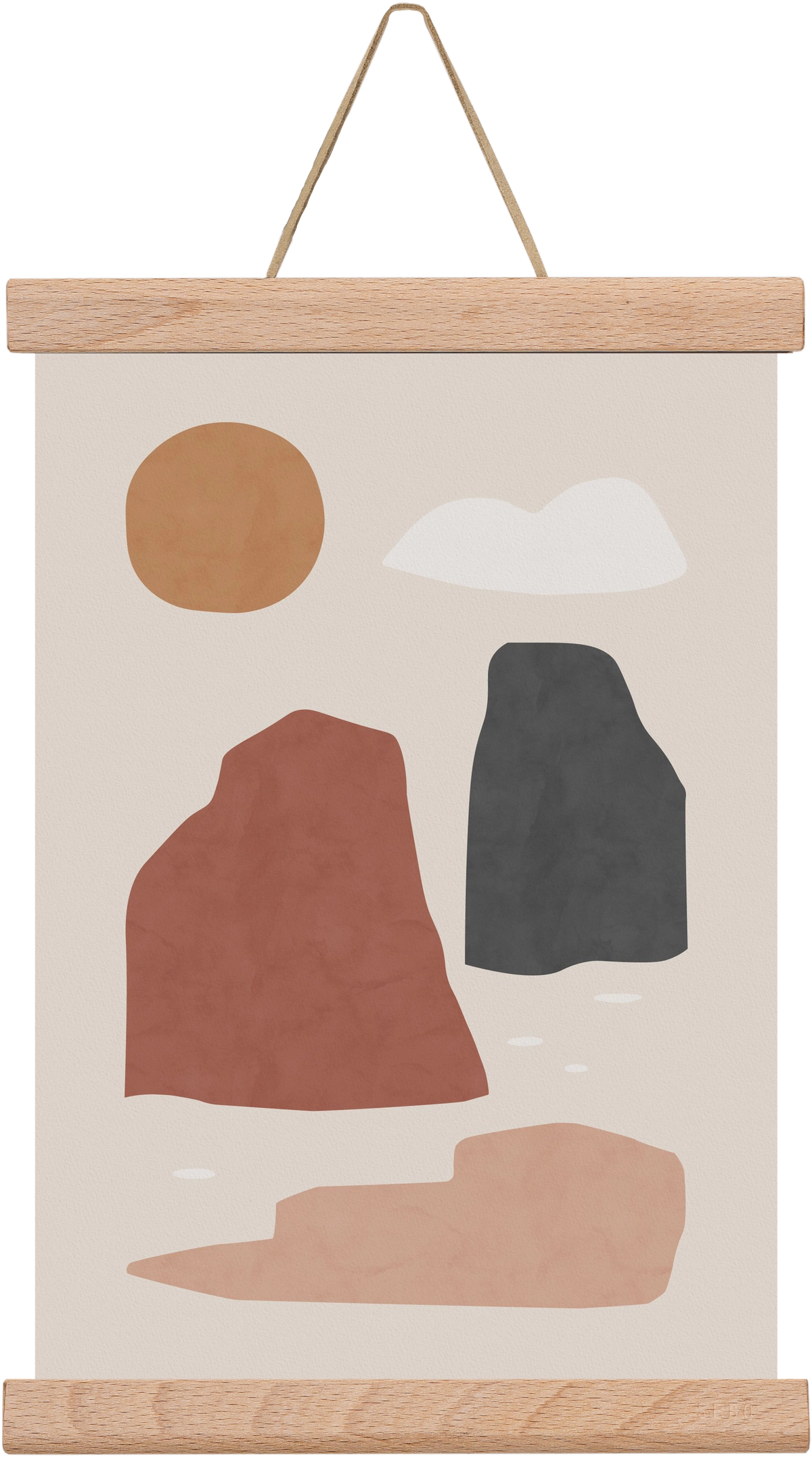 Landscape & Sun, 20x30 cm (20x30 cm), Tölgy akasztó