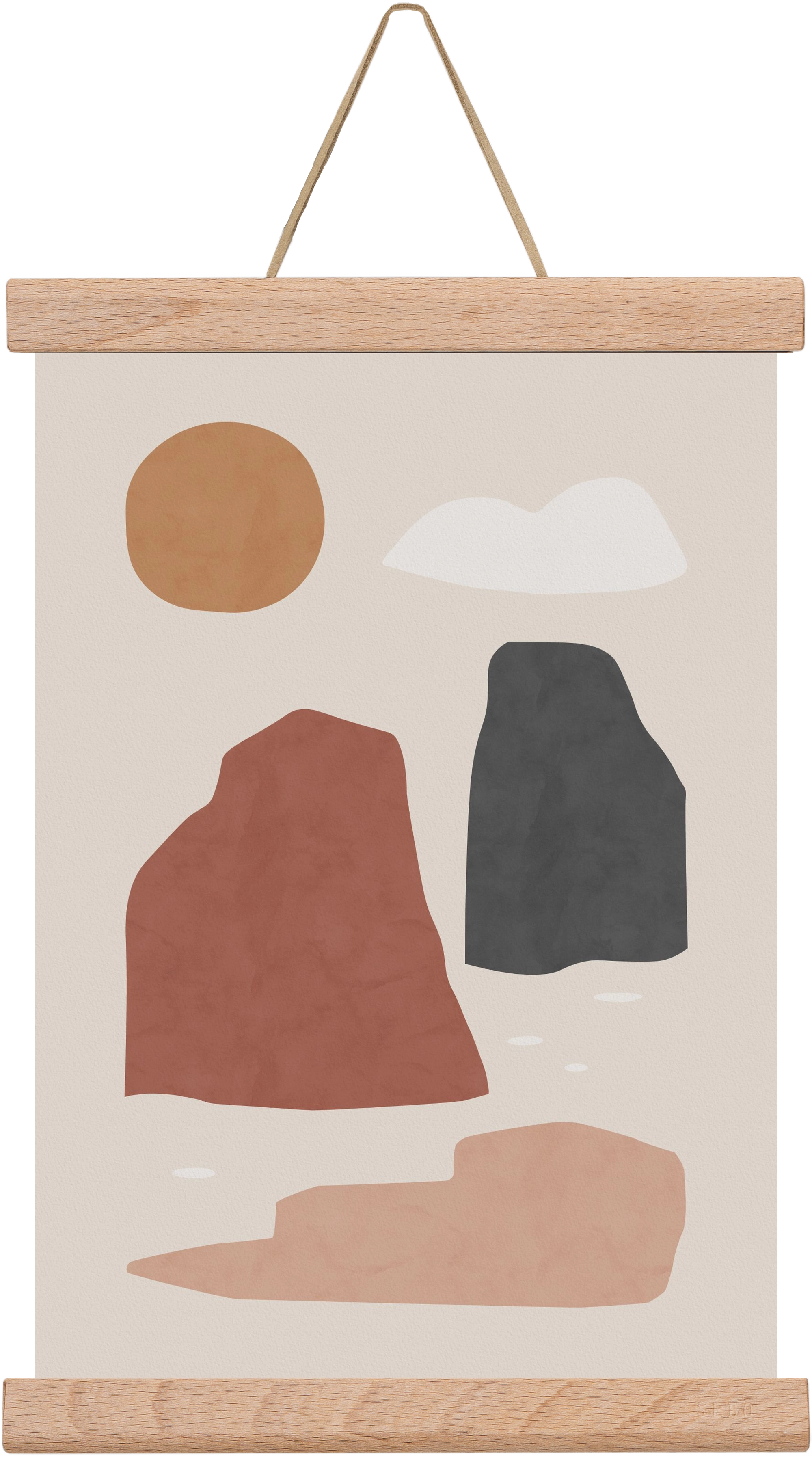 Landscape & Sun, 20x30 cm (20x30 cm), Tölgy akasztó