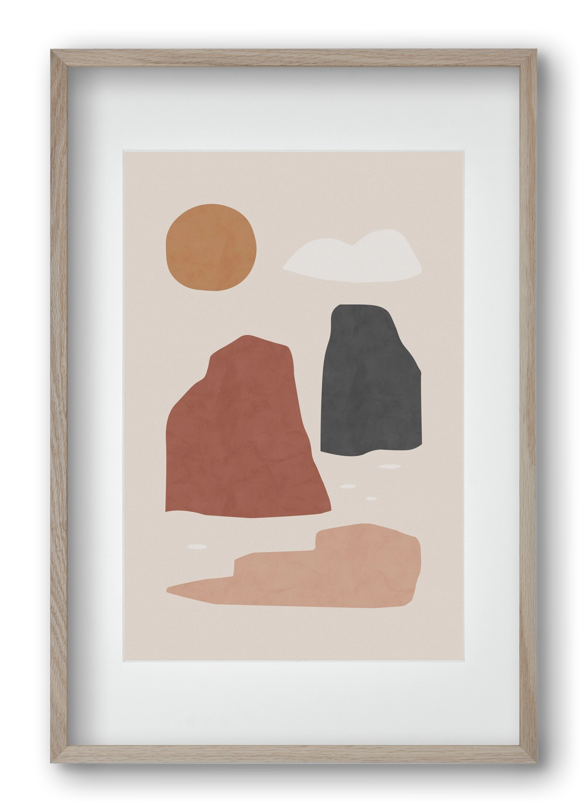 Landscape & Sun, 40x60 cm (30x45 cm), Tölgy keret, paszpartuval