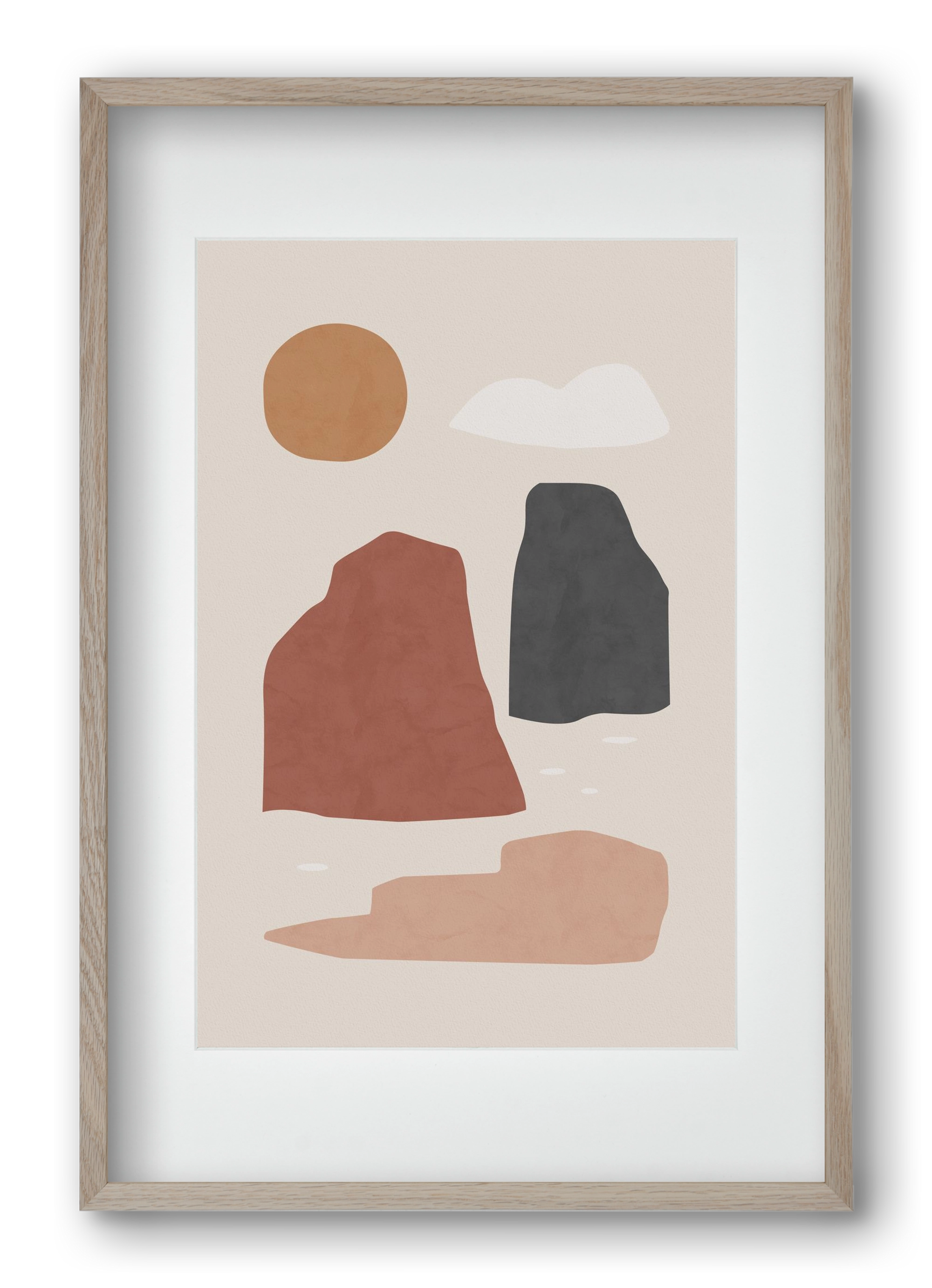 Landscape & Sun, 40x60 cm (30x45 cm), Tölgy keret, paszpartuval