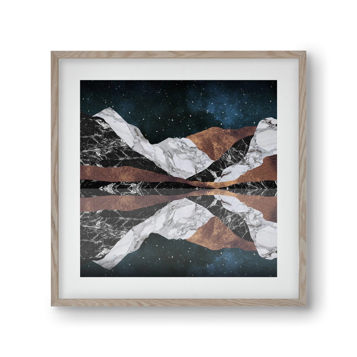 Landscape Mountains, 30x30 cm (20x20 cm), Tölgy keret, paszpartuval