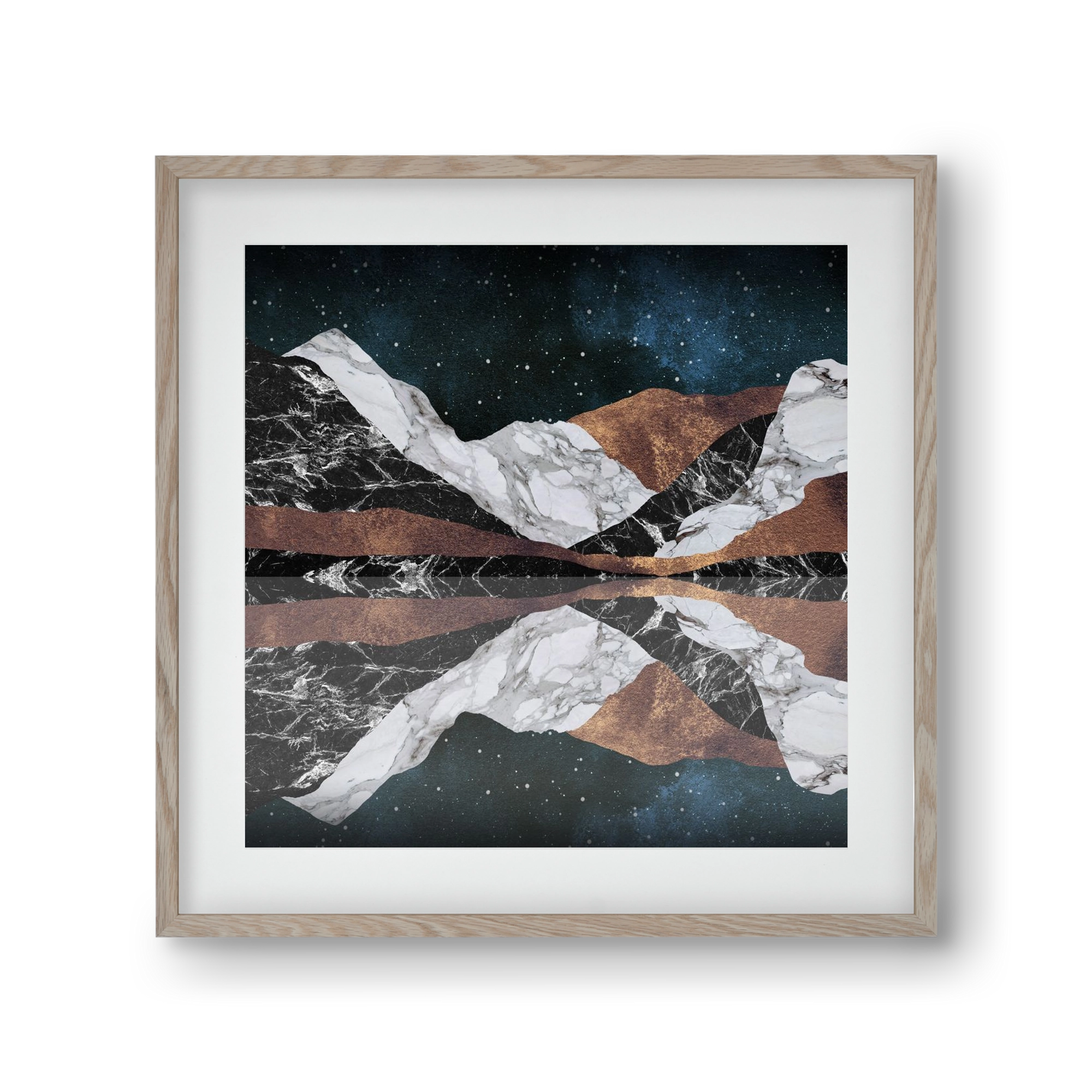 Landscape Mountains, 30x30 cm (20x20 cm), Tölgy keret, paszpartuval