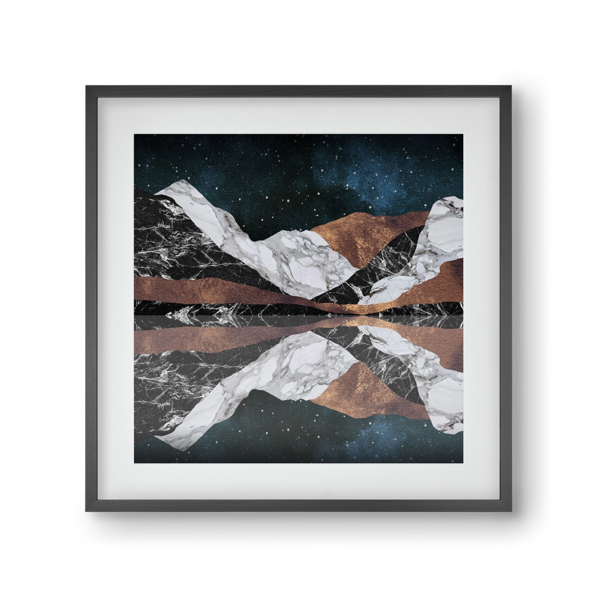 Landscape Mountains, 30x30 cm (20x20 cm), Fekete keret, paszpartuval