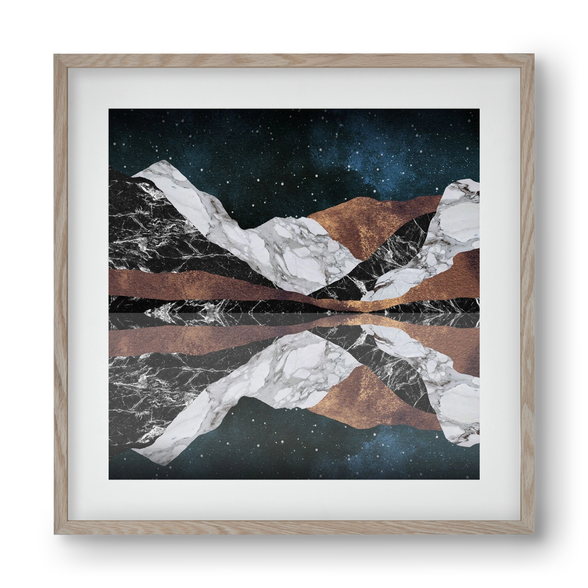 Landscape Mountains, 40x40 cm (30x30 cm), Tölgy keret, paszpartuval