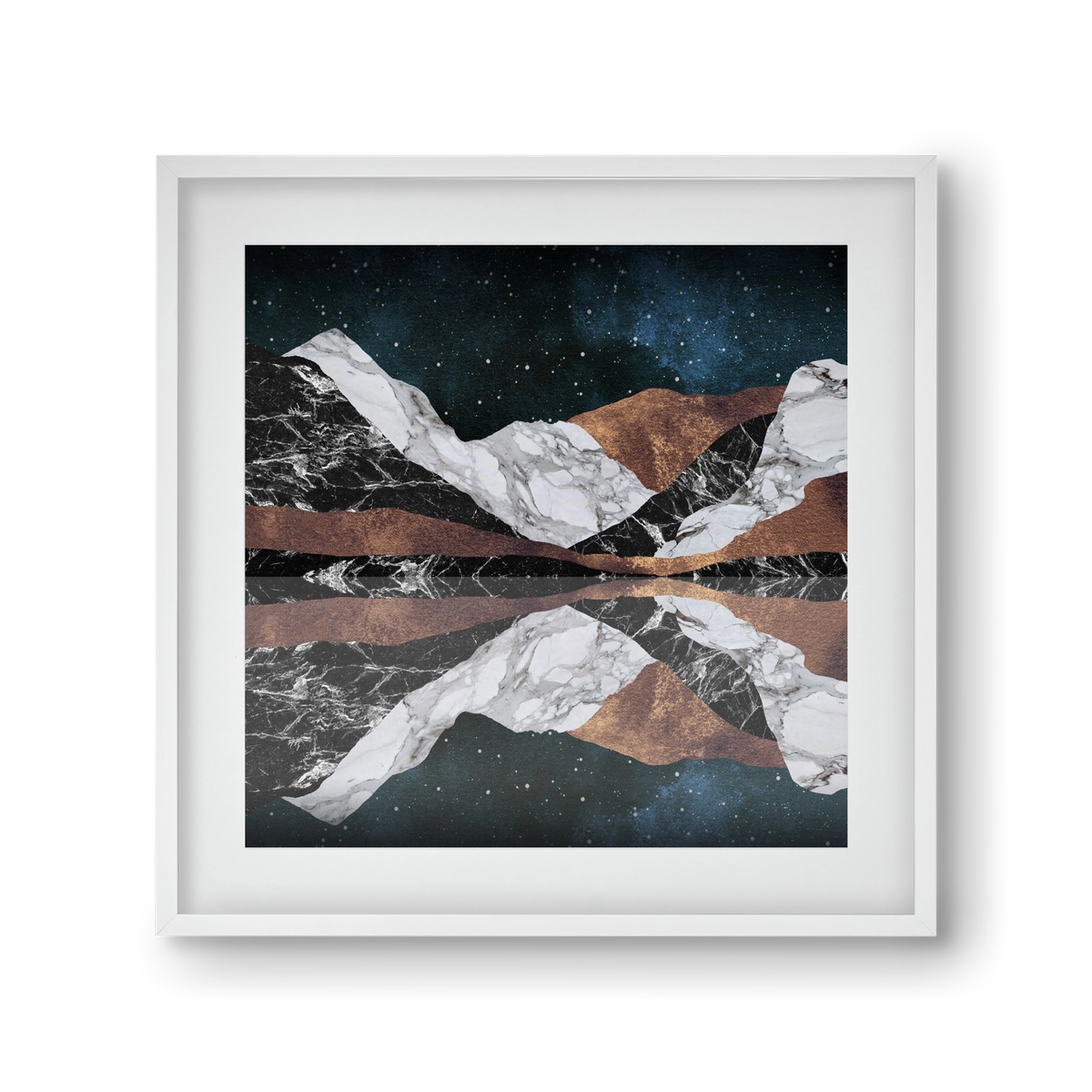 Landscape Mountains, 30x30 cm (20x20 cm), Fehér keret, paszpartuval