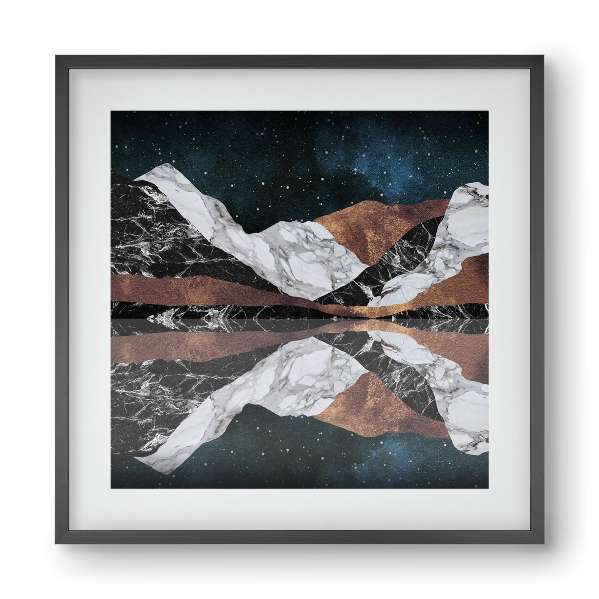 Landscape Mountains, 40x40 cm (30x30 cm), Fekete keret, paszpartuval