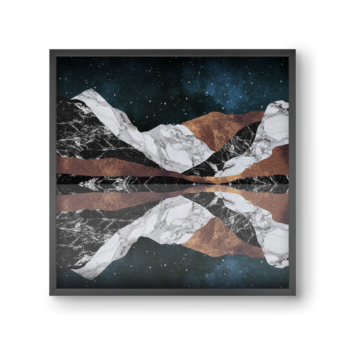 Landscape Mountains, 30x30 cm (30x30 cm), Fekete keret