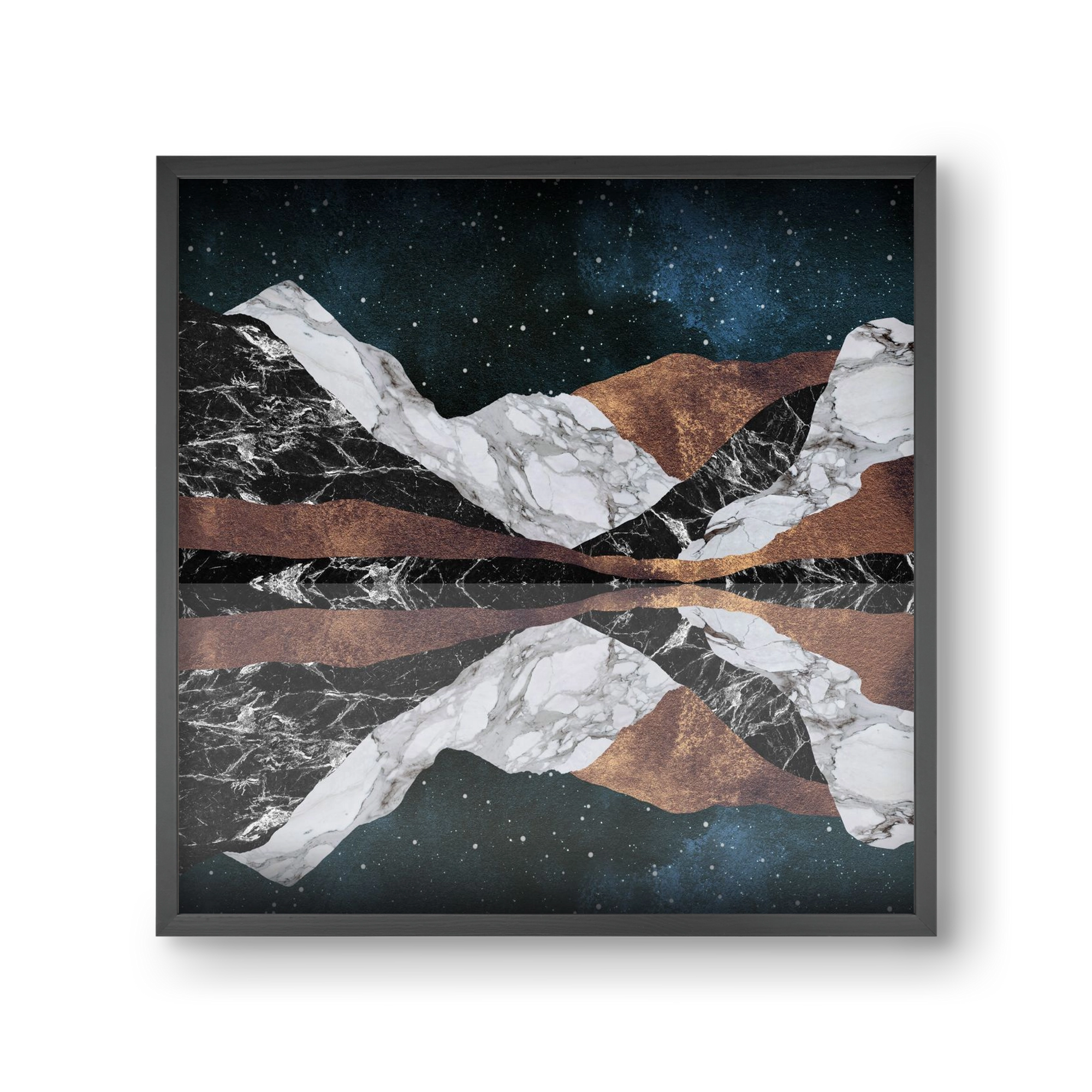 Landscape Mountains, 30x30 cm (30x30 cm), Fekete keret