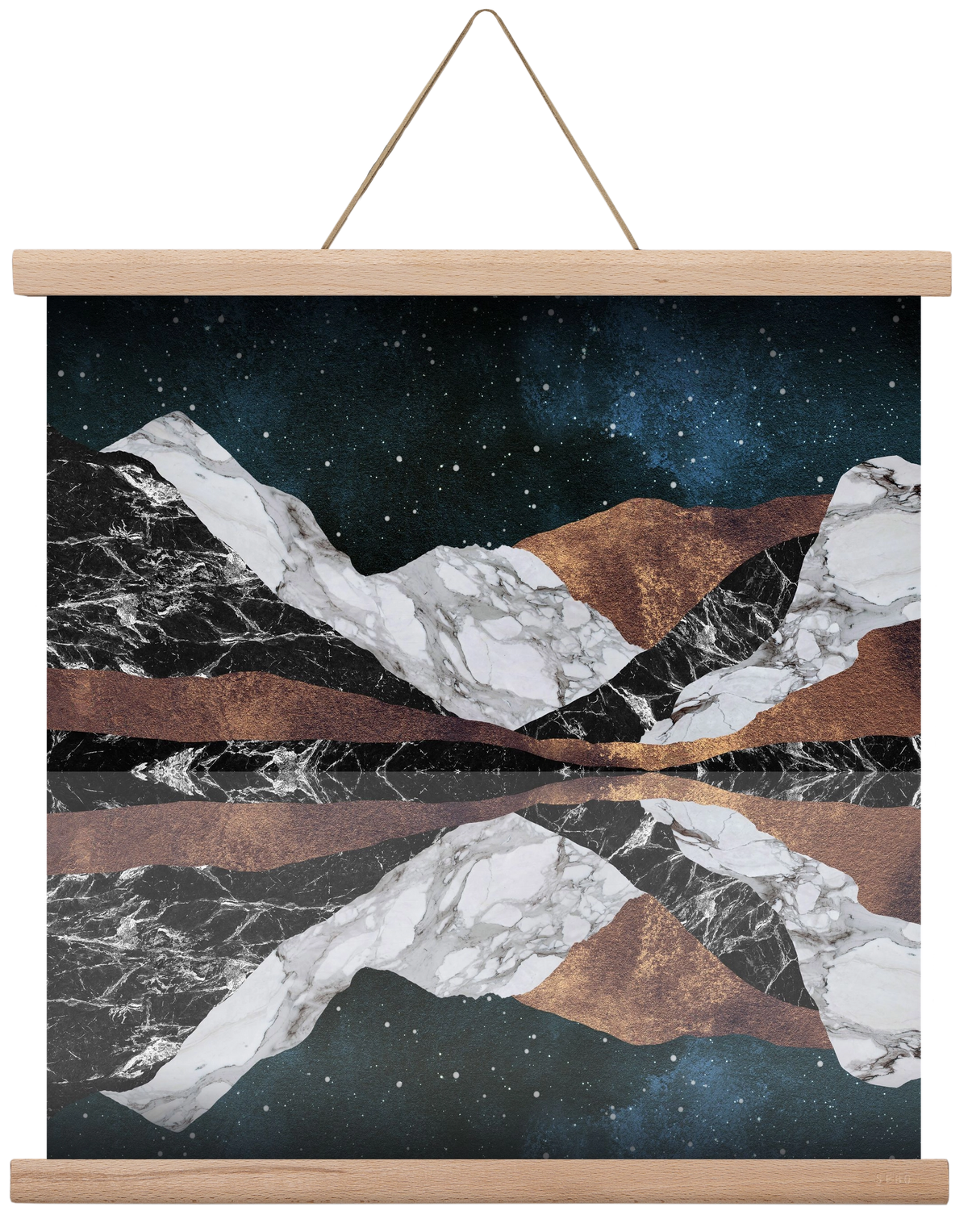 Landscape Mountains, 40x40 cm (40x40 cm), Tölgy akasztó