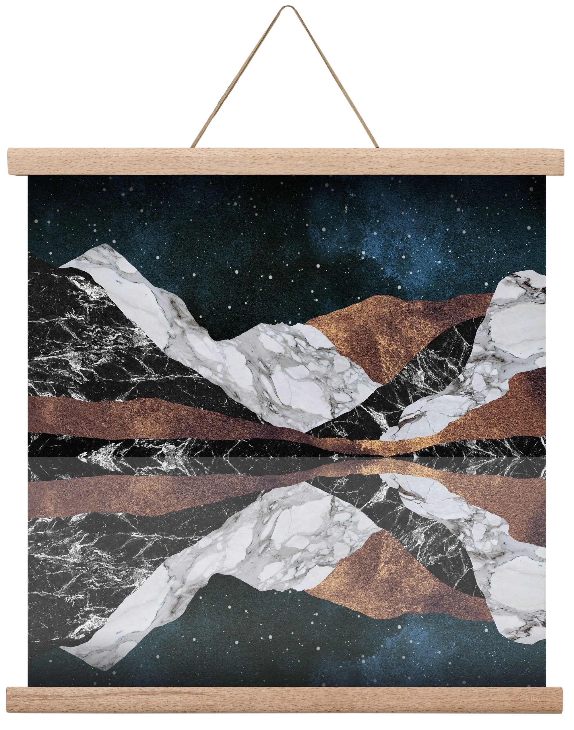 Landscape Mountains, 40x40 cm (40x40 cm), Tölgy akasztó