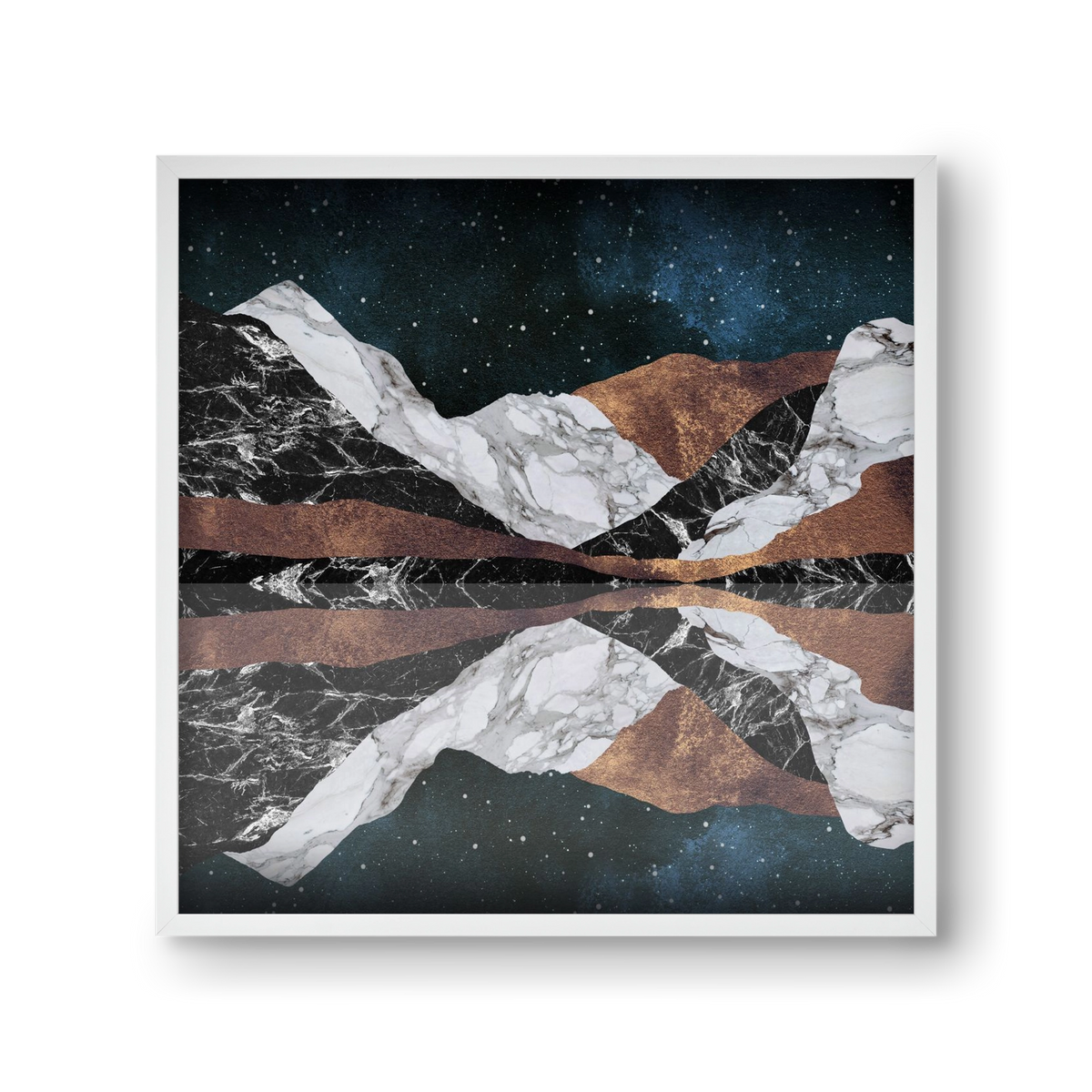 Landscape Mountains, 30x30 cm (30x30 cm), Fehér keret