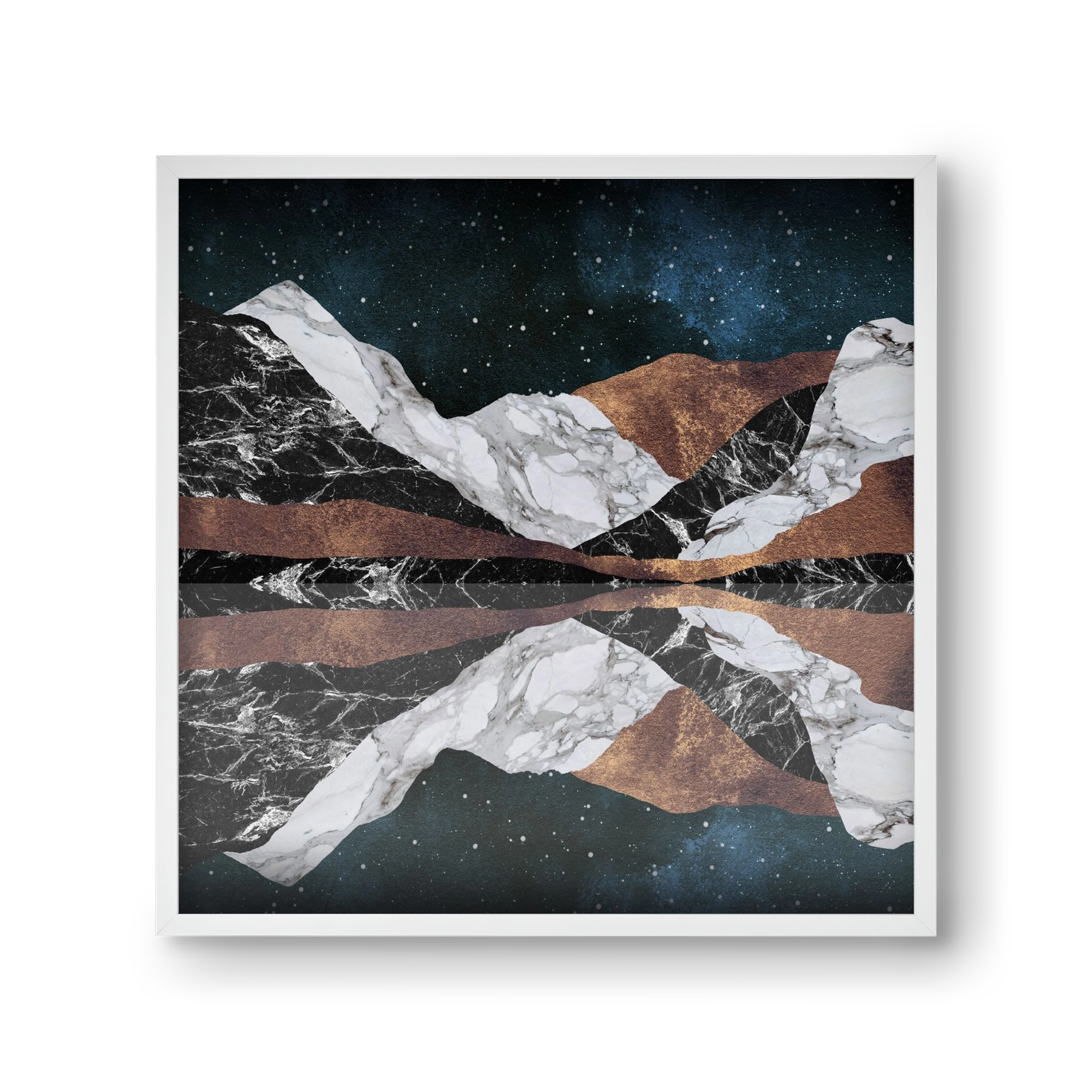 Landscape Mountains, 30x30 cm (30x30 cm), Fehér keret