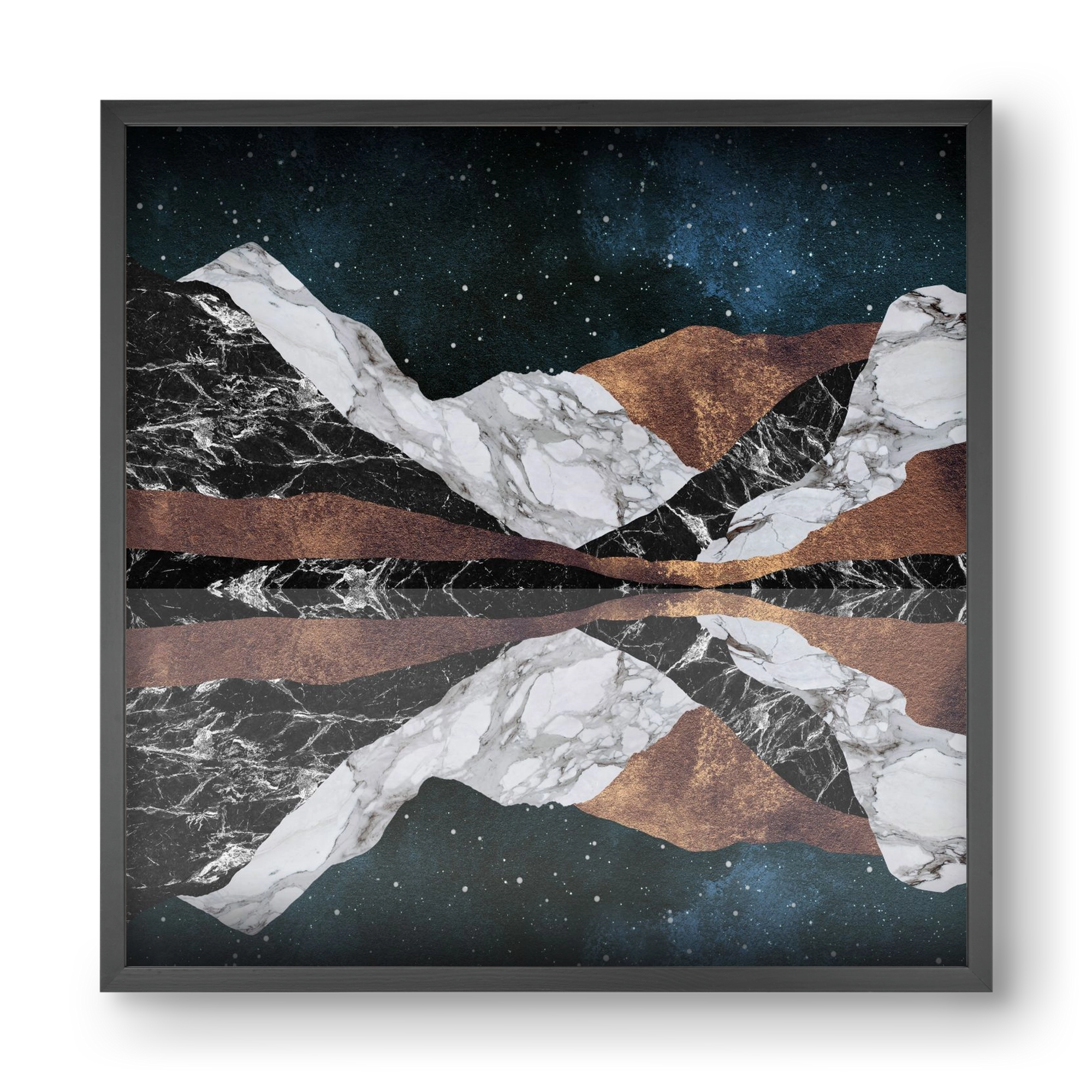 Landscape Mountains, 40x40 cm (40x40 cm), Fekete keret