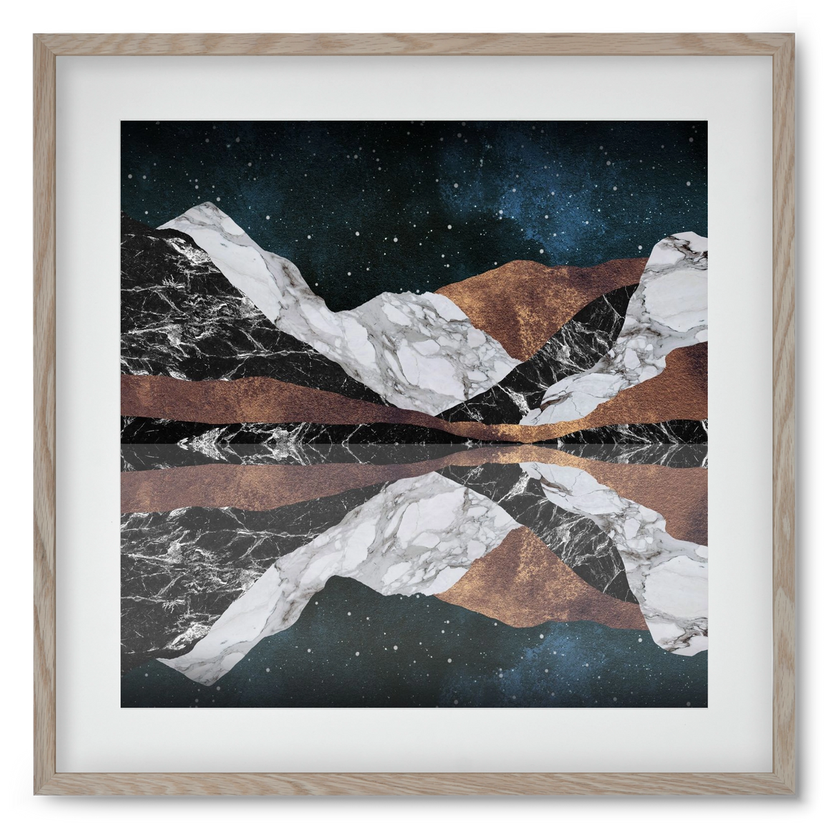 Landscape Mountains, 50x50 cm (40x40 cm), Tölgy keret, paszpartuval