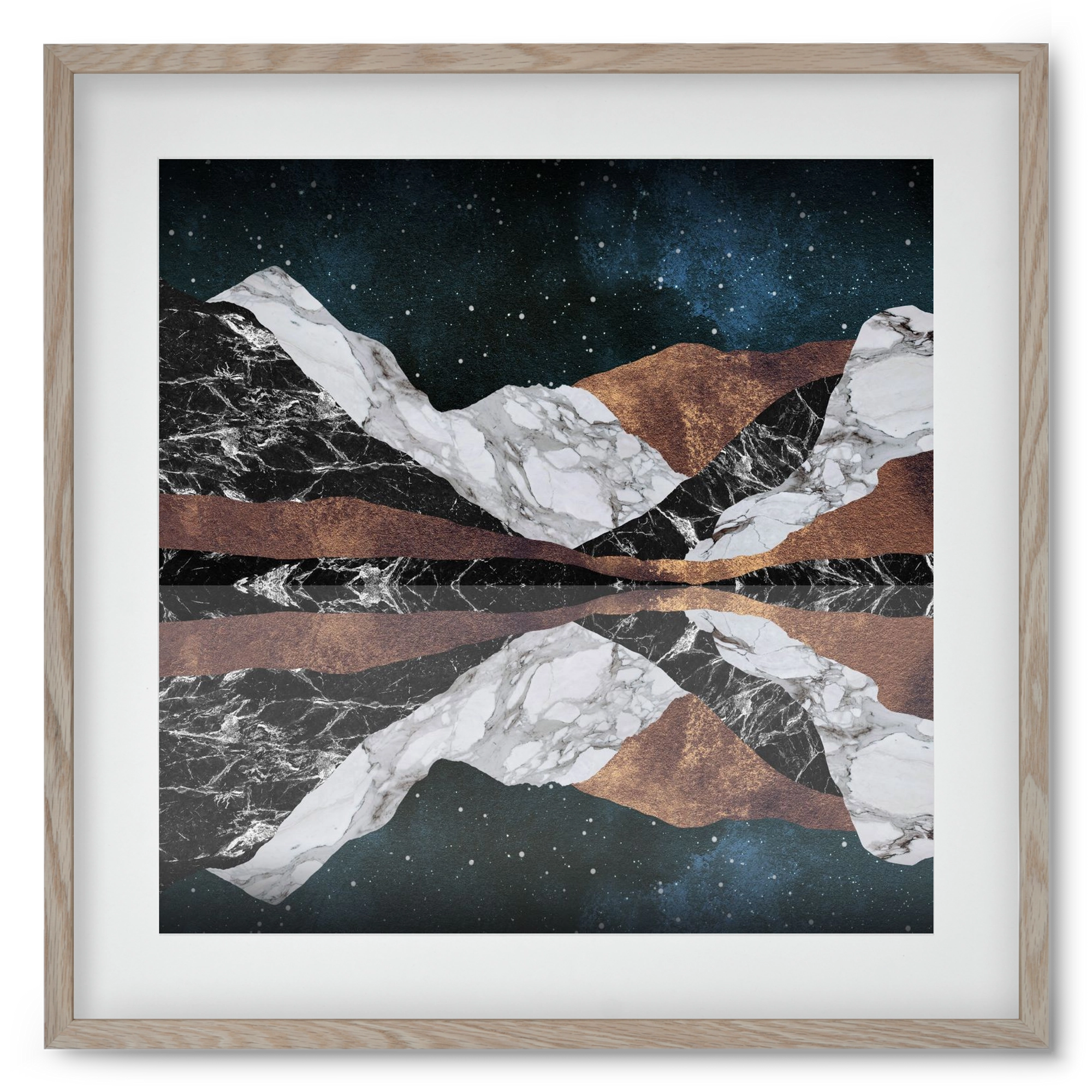 Landscape Mountains, 50x50 cm (40x40 cm), Tölgy keret, paszpartuval