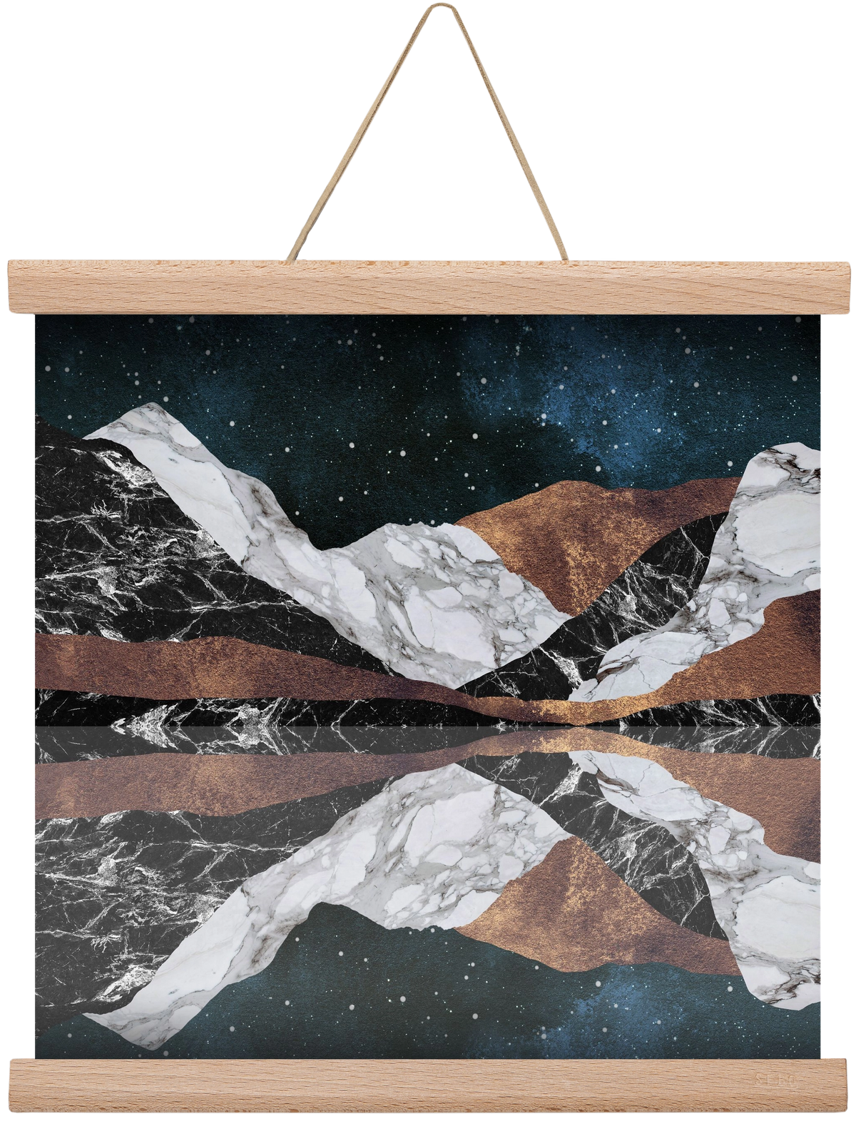 Landscape Mountains, 30x30 cm (30x30 cm), Tölgy akasztó