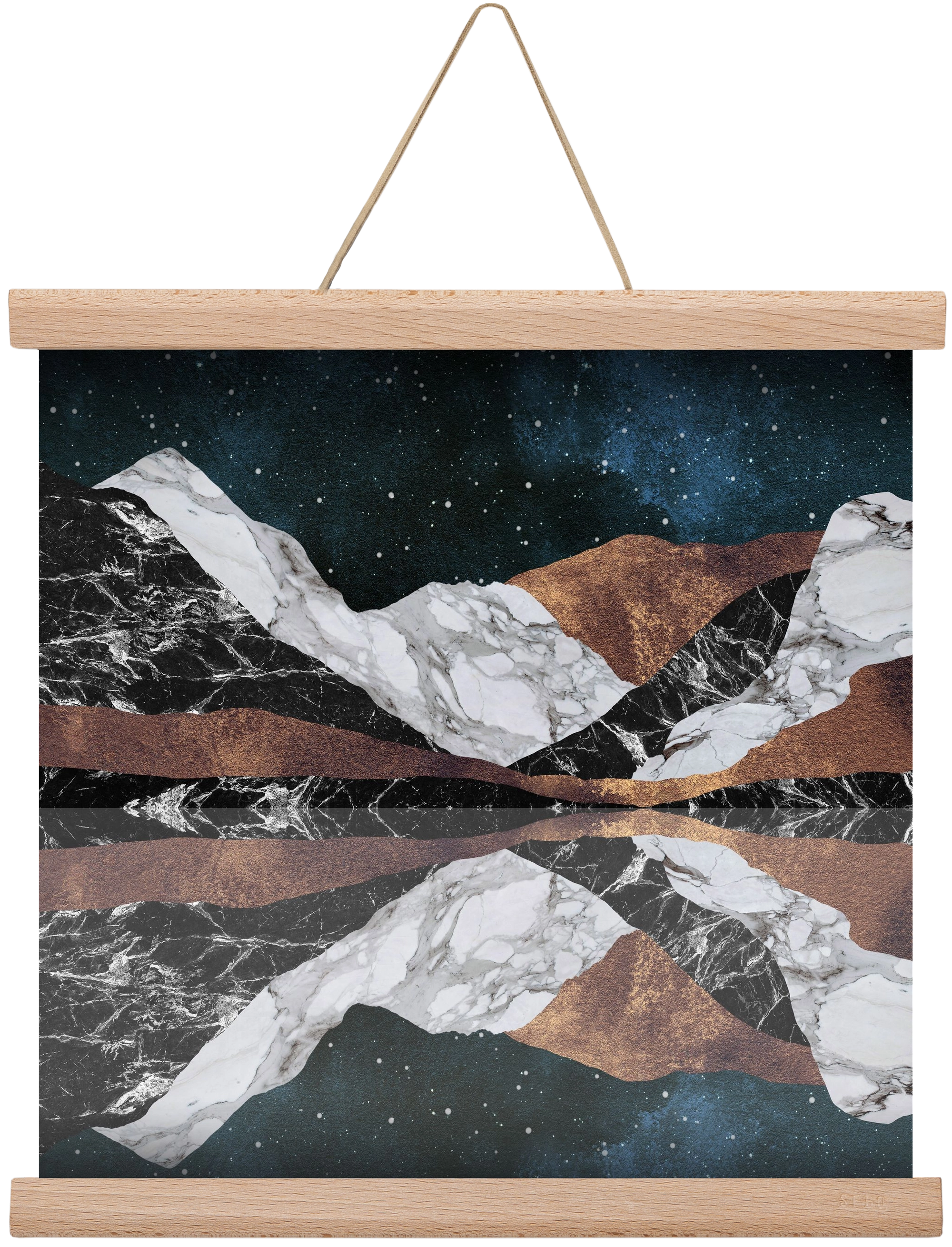 Landscape Mountains, 30x30 cm (30x30 cm), Tölgy akasztó