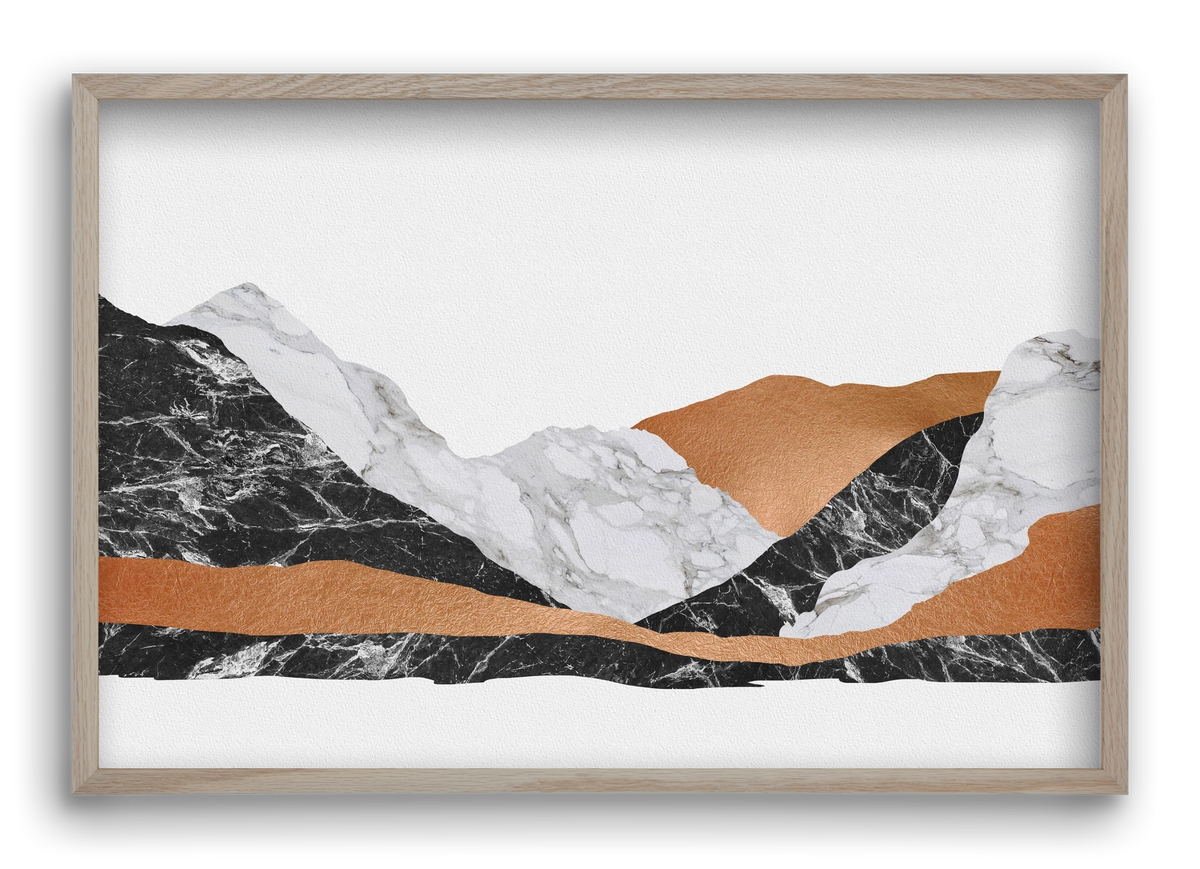Marble Landscape I, 60x40 cm (60x40 cm), Tölgy keret