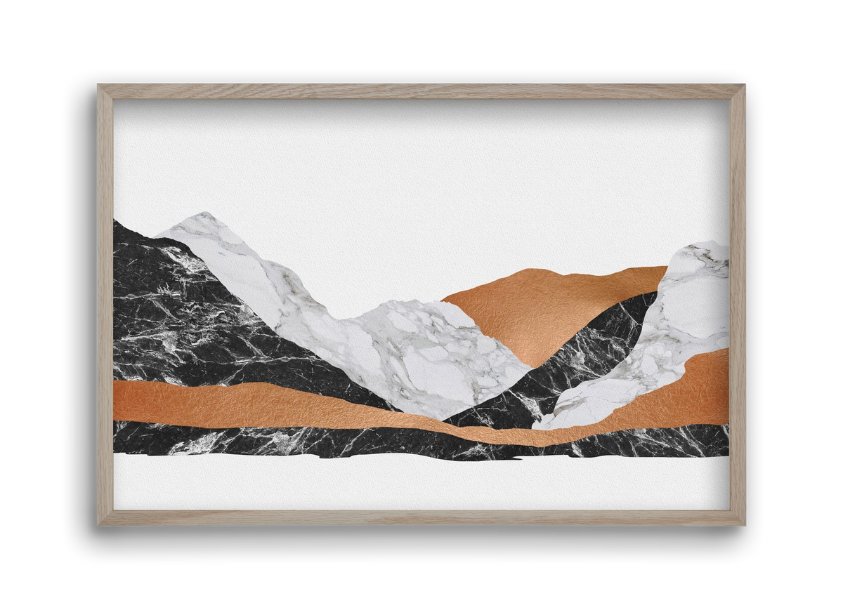 Marble Landscape I, 45x30 cm (45x30 cm), Tölgy keret