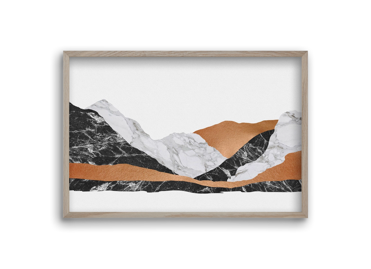 Marble Landscape I, 30x20 cm (30x20 cm), Tölgy keret