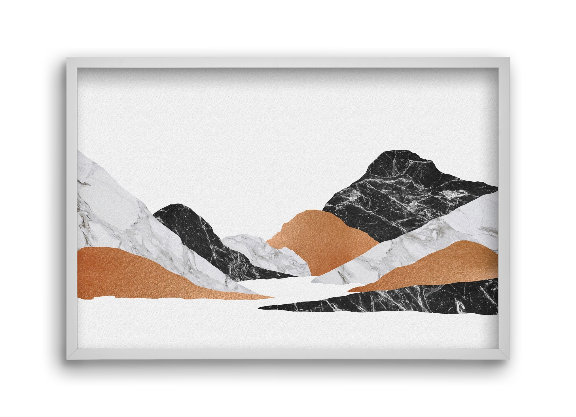 Marble Landscape II, 45x30 cm (45x30 cm), Fehér keret