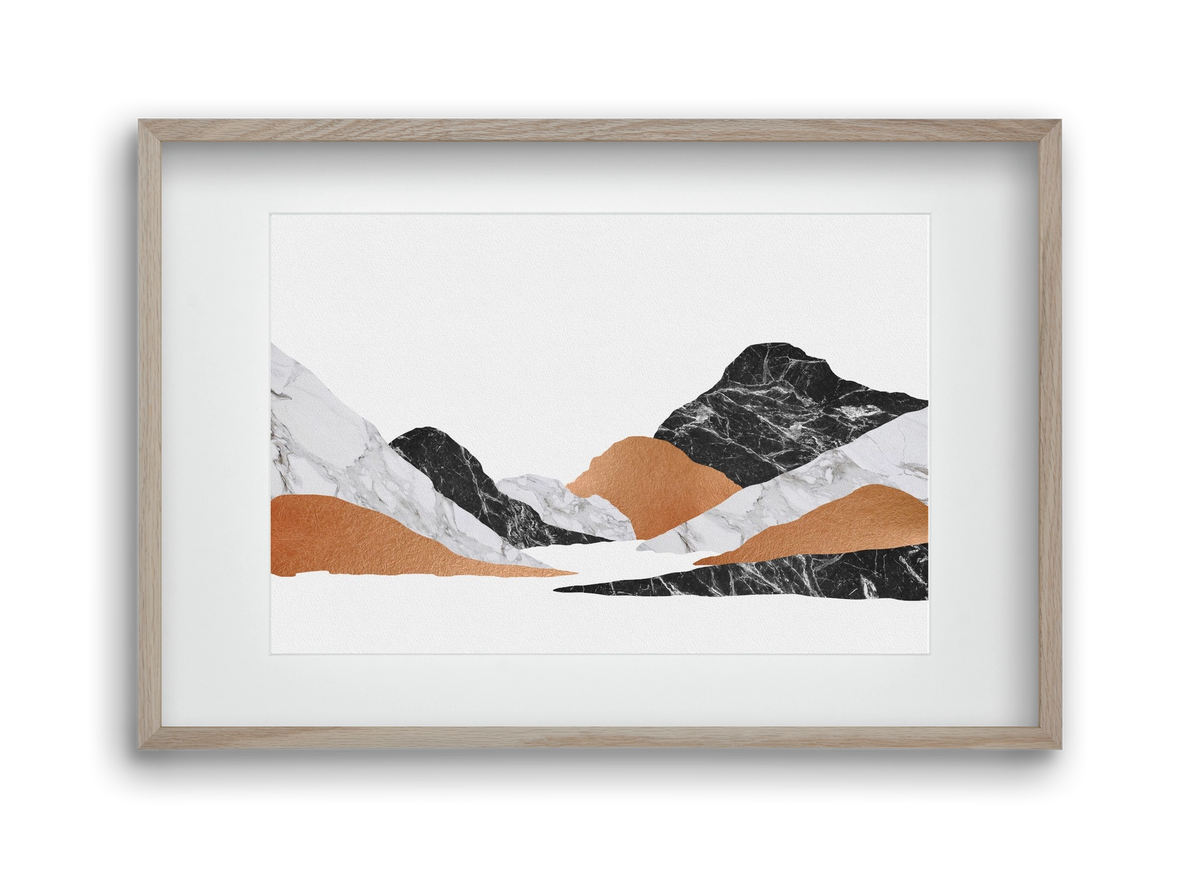 Marble Landscape II, 45x30 cm (30x20 cm), Tölgy keret, paszpartuval