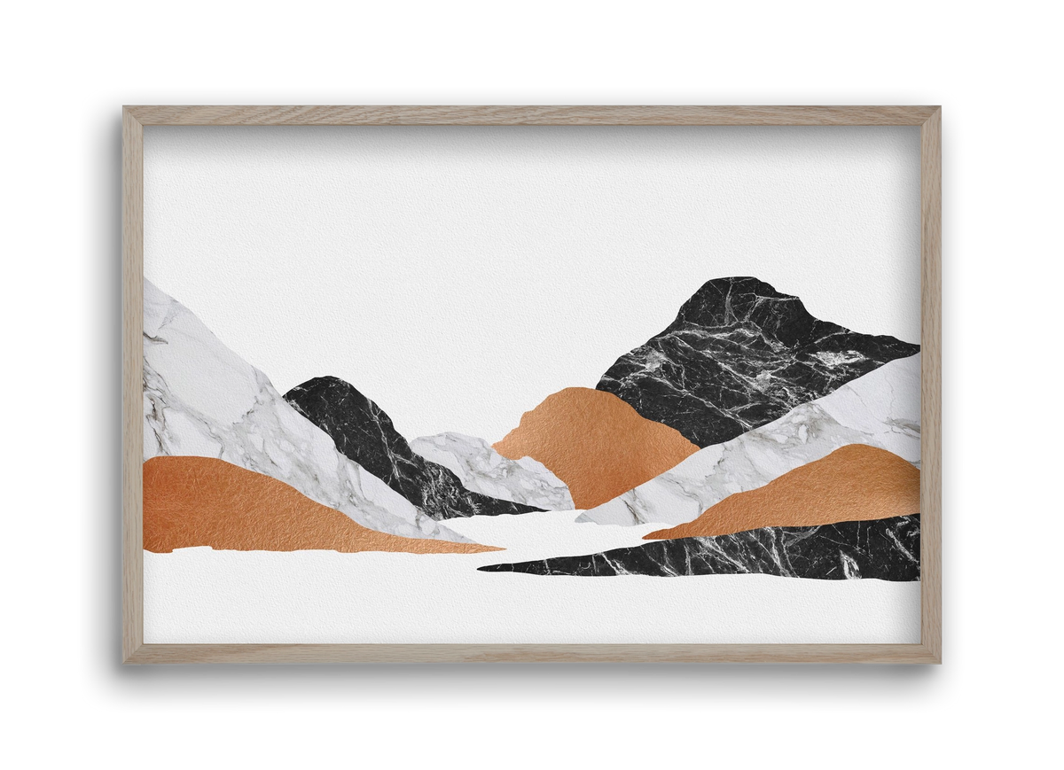 Marble Landscape II, 45x30 cm (45x30 cm), Tölgy keret